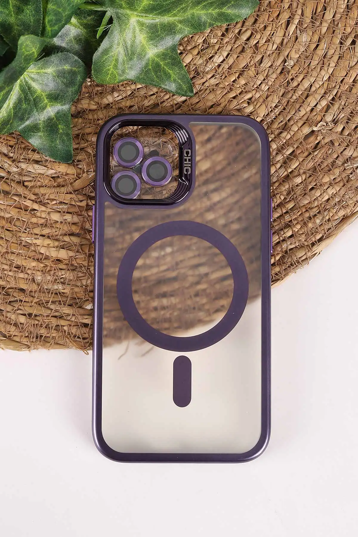 Mor TeknoCase İphone 12/12 Pro Uyumlu Believe Serisi Lens Hediyeli Silikon Telefon Kılıfı 472495