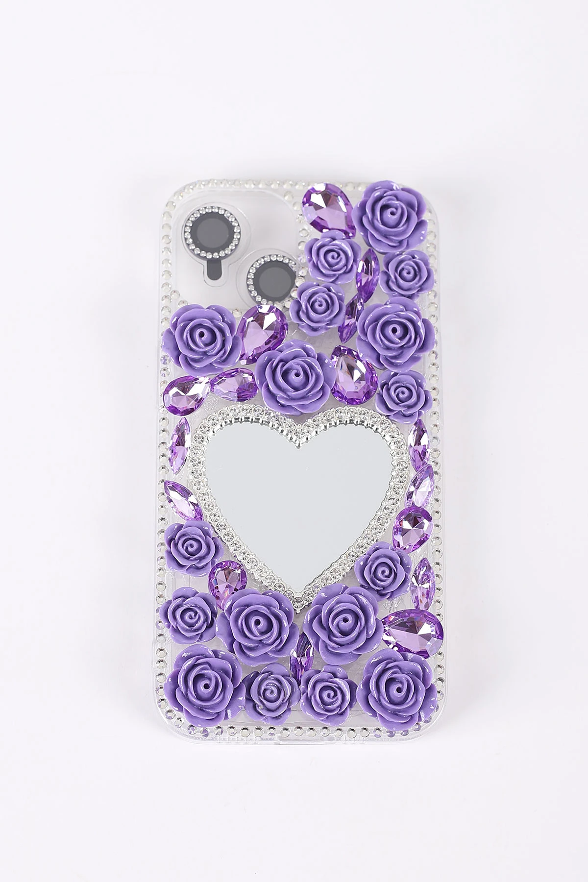 Mor TeknoCase İPhone 13 Uyumlu Beauty Case Serisi Lens Hediyeli Premium Sert Silikon Telefon Kılıfı 430422