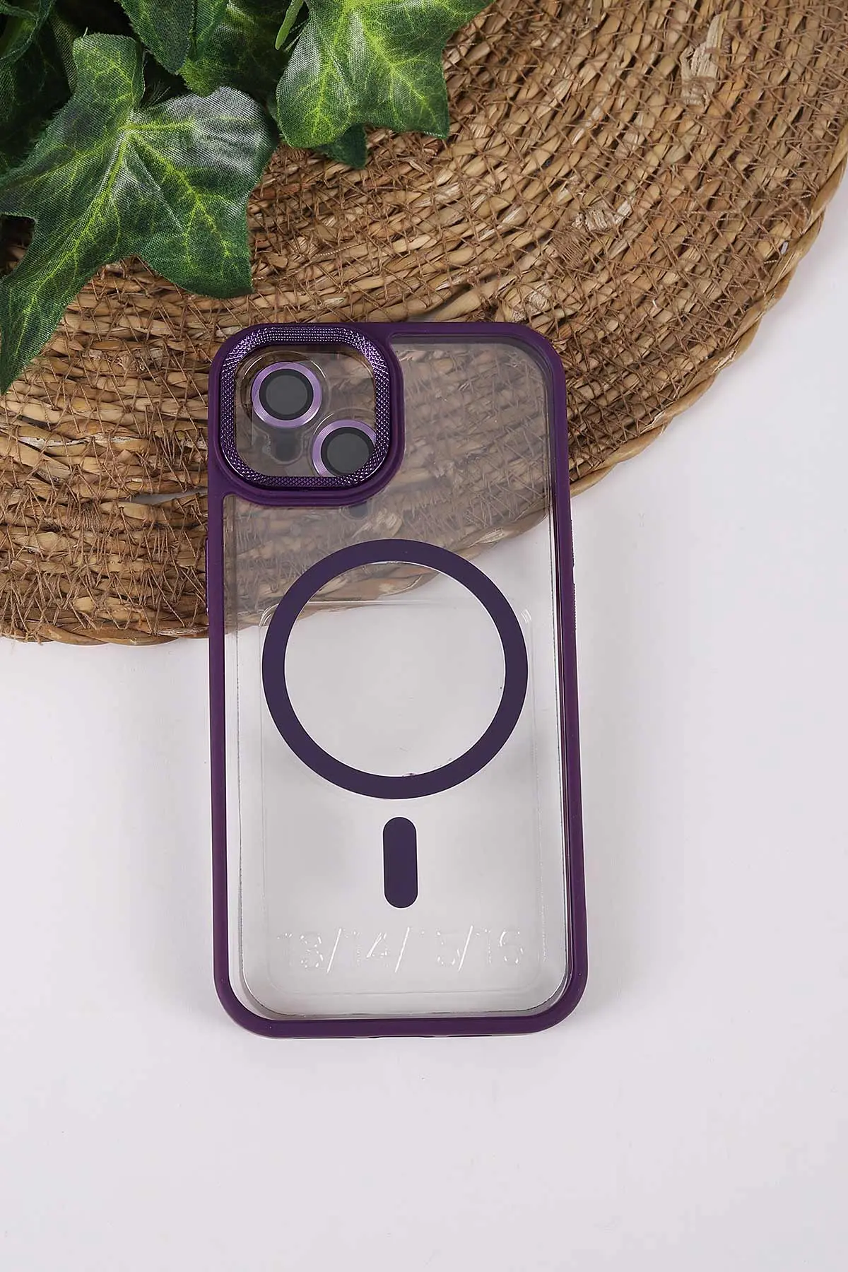 Mor TeknoCase İPhone 13 Uyumlu Clear Lüx Case Serisi Lens Hediyeli Sert Silikon Telefon Kılıfı 430692