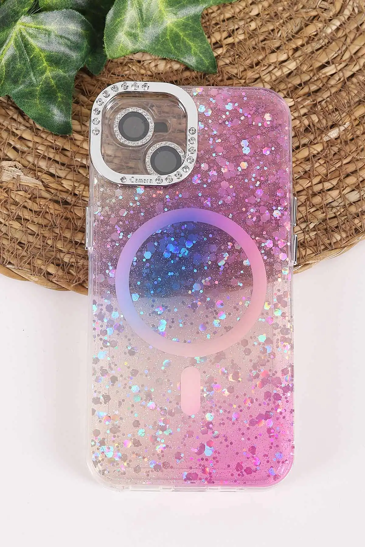 Mor TeknoCase İPhone 13 Uyumlu Sortie Diamond Case Serisi Sert Silikon Telefon Kılıfı 457956