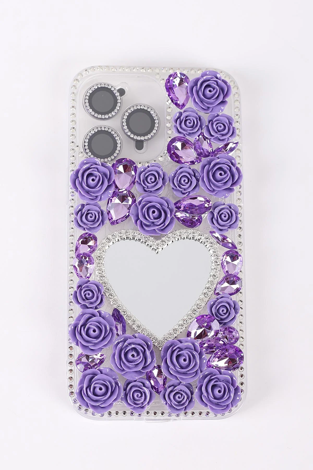 Mor TeknoCase İPhone 14 Pro Max Uyumlu Beauty Case Serisi Lens Hediyeli Premium Sert Silikon Telefon Kılıfı 430440