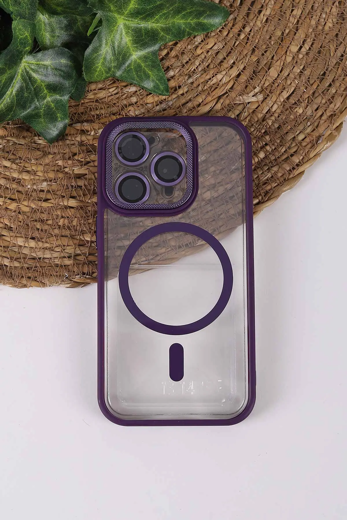 Mor TeknoCase İPhone 14 Pro Uyumlu Clear Lüx Case Serisi Lens Hediyeli Sert Silikon Telefon Kılıfı 430704