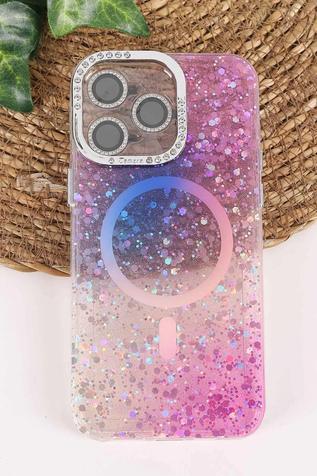 Mor TeknoCase İPhone 15 Pro Max Uyumlu Sortie Diamond Case Serisi Sert Silikon Telefon Kılıfı 457992