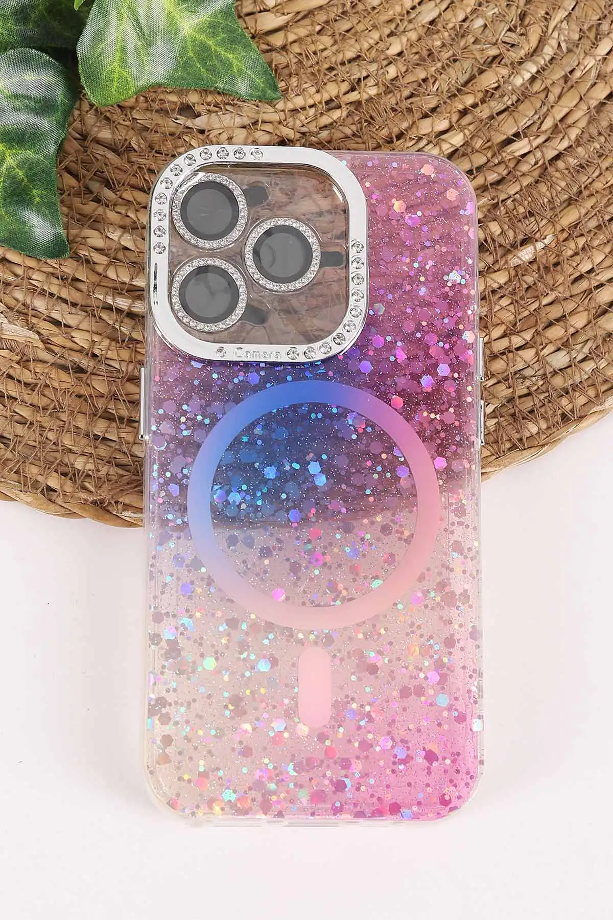 Mor TeknoCase İPhone 15 Pro Uyumlu Sortie Diamond Case Serisi Sert Silikon Telefon Kılıfı 457978