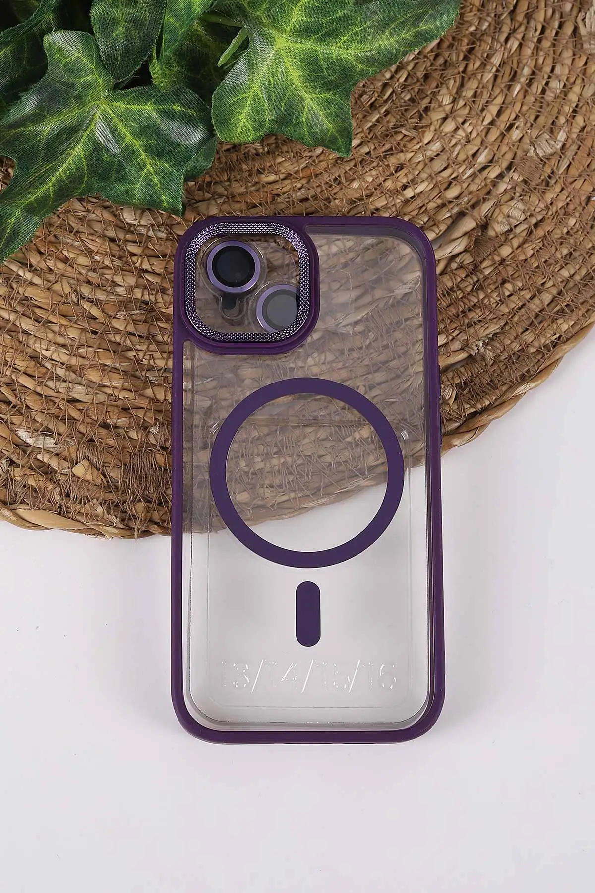 Mor TeknoCase İPhone 15 Uyumlu Clear Lüx Case Serisi Lens Hediyeli Sert Silikon Telefon Kılıfı 430719