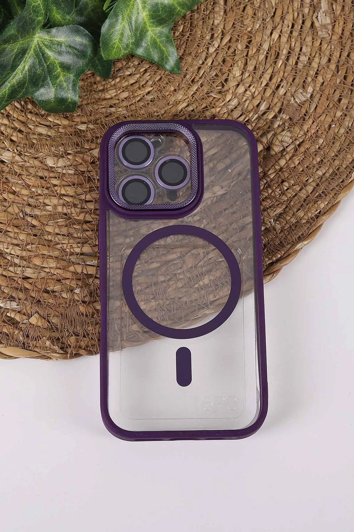 Mor TeknoCase İPhone 16 Pro Uyumlu Clear Lüx Case Serisi Lens Hediyeli Sert Silikon Telefon Kılıfı 430737