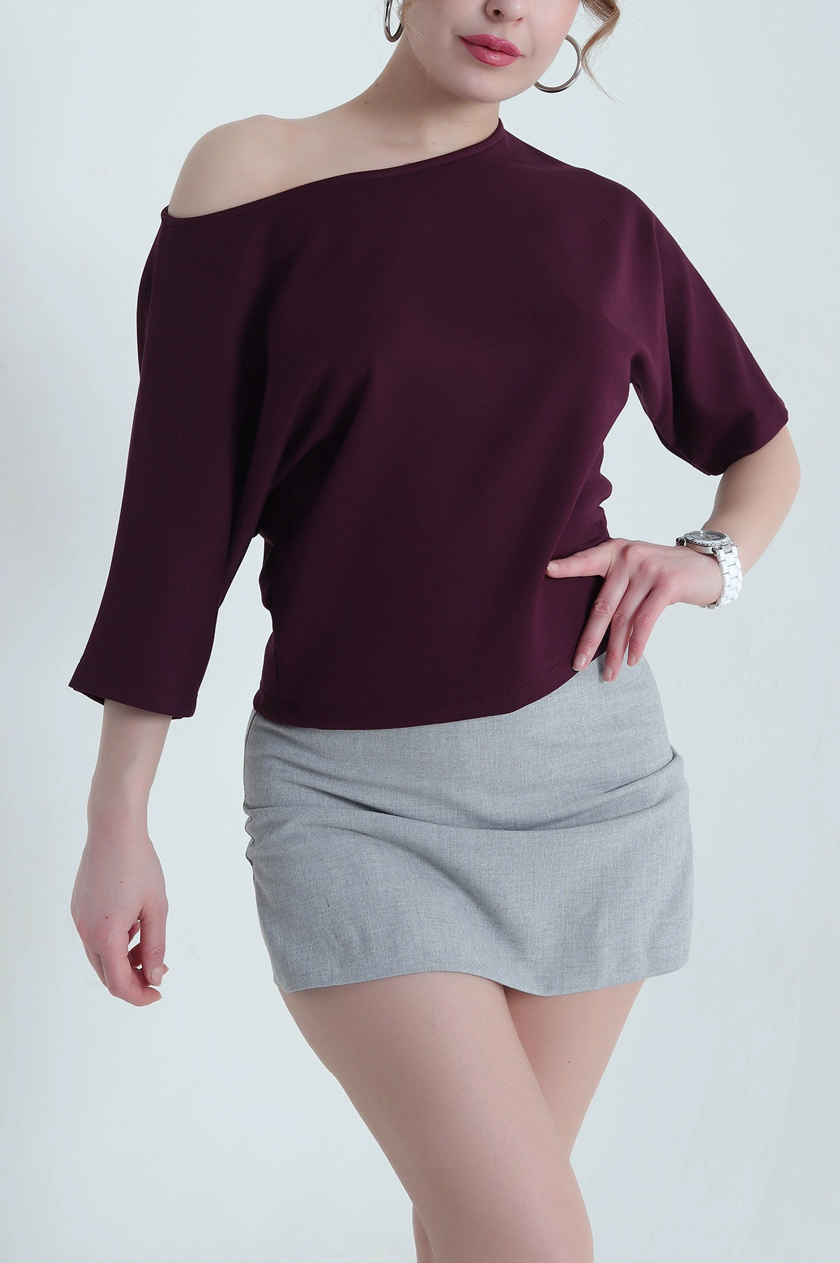 Mor Yarasa Kol Oysho Kadın Bluz 438643