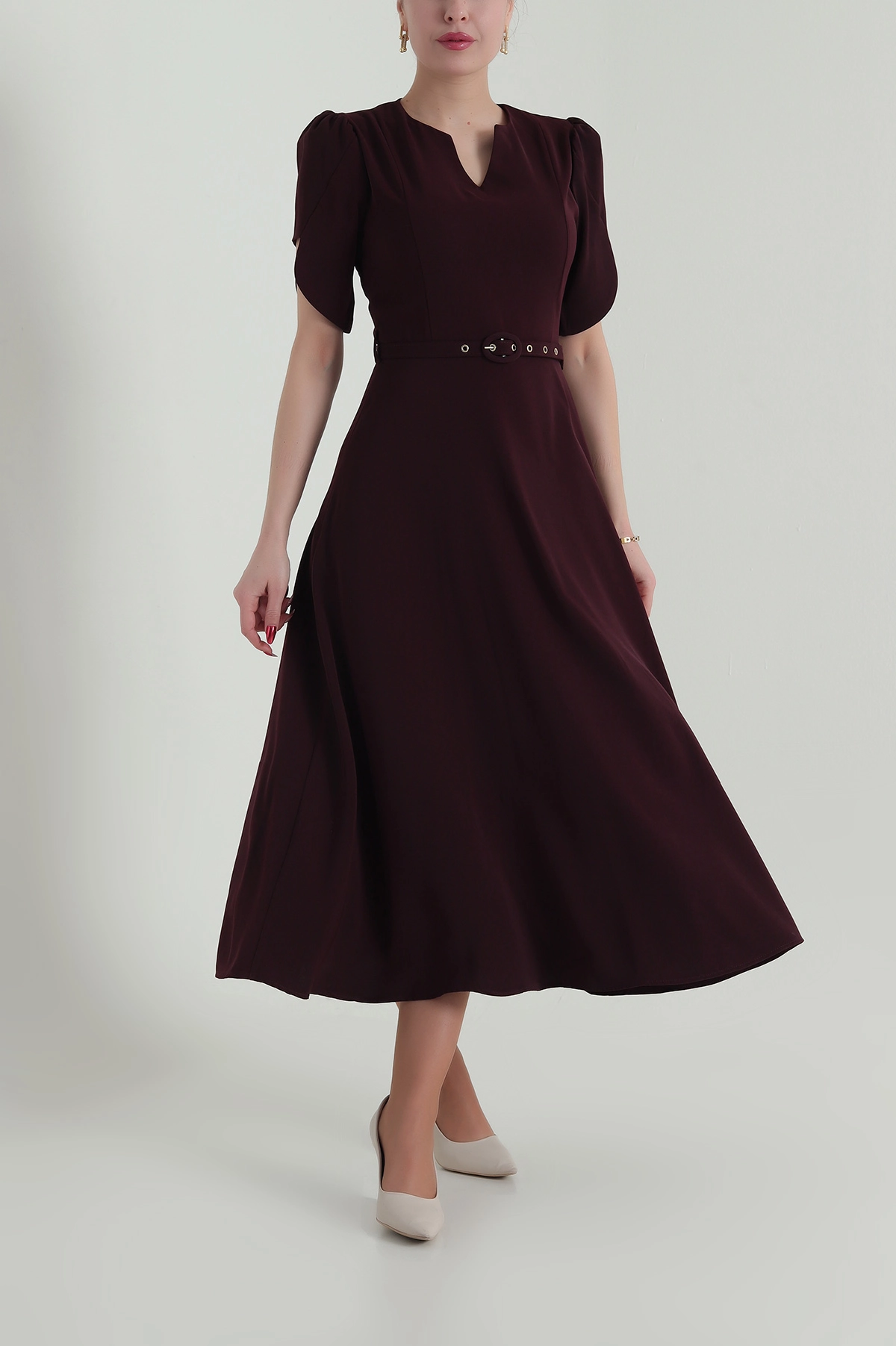 Mor Yeni Sezon Twill Kadın Elbise 425143