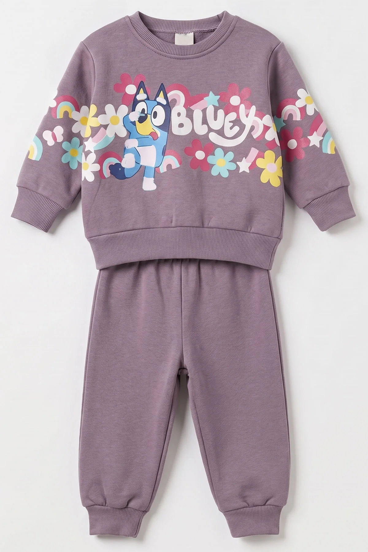 Mürdüm (1-4 Yaş) Çiçek Baskılı 3 İp Şardonlu Kız Bebek&Çocuk Kışlık Takım 494936