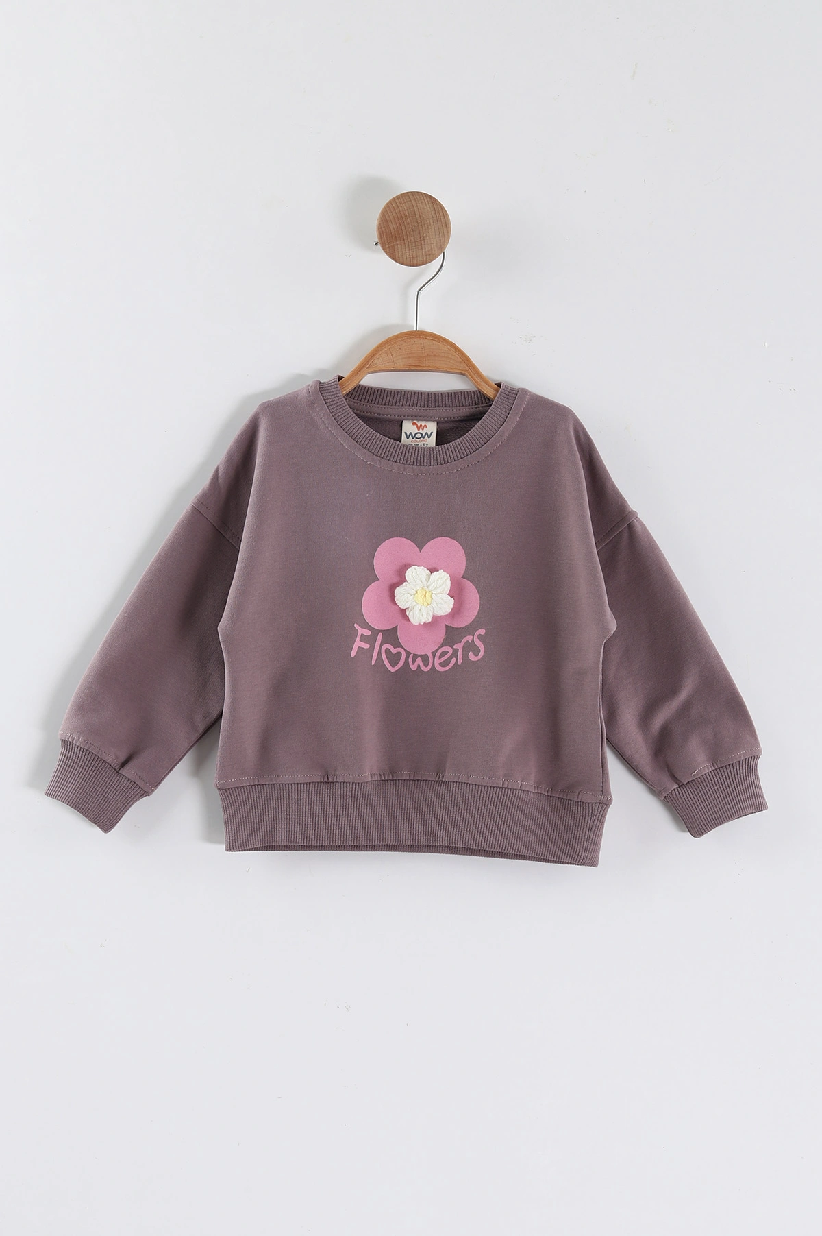 Mürdüm (1-4 Yaş)Çiçek Motifli Kız Çocuk Sweatshirt 432890
