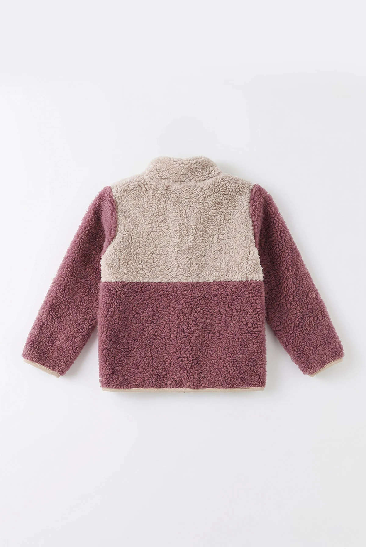 Mürdüm (3-12 Yaş)Parça Desenli Fermuarlı Polar Kuzu Hırka 484853