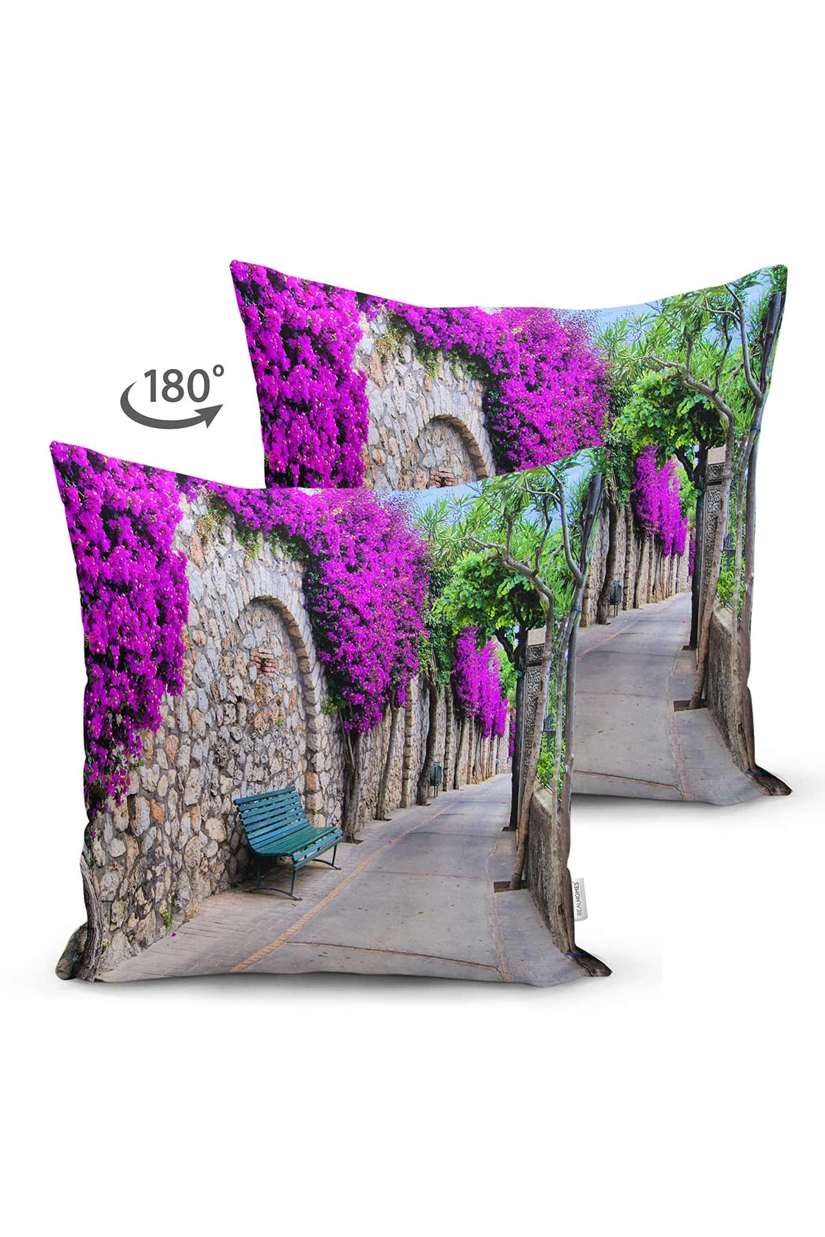 Mürdüm 43x43 Dijital Baskılı Fermuarlı Modern Kırlent Kılıfı 273836