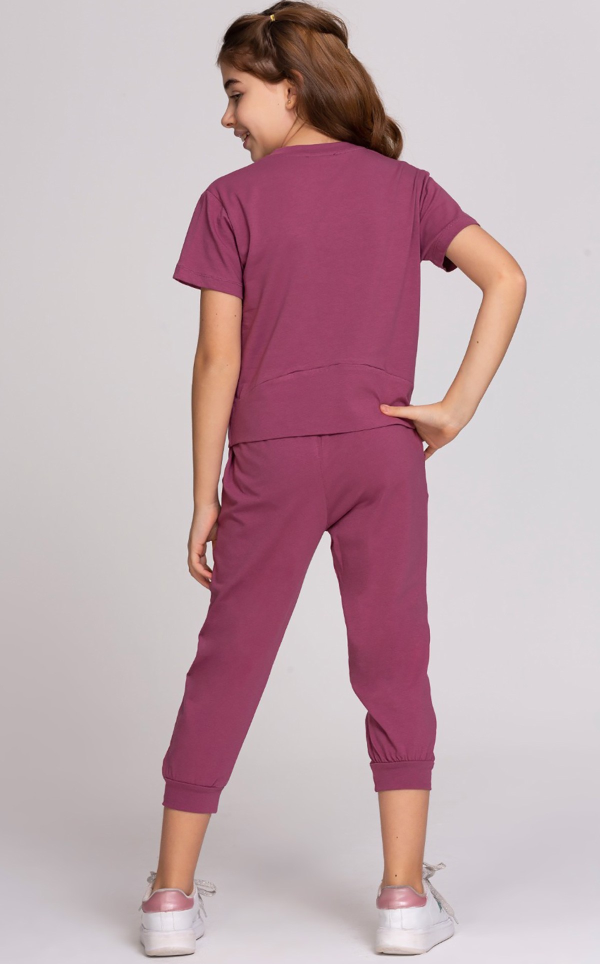 Mürdüm (6-9 Yaş) Yourself Baskılı Kavis Detaylı Kız Çocuk Takım 192441
