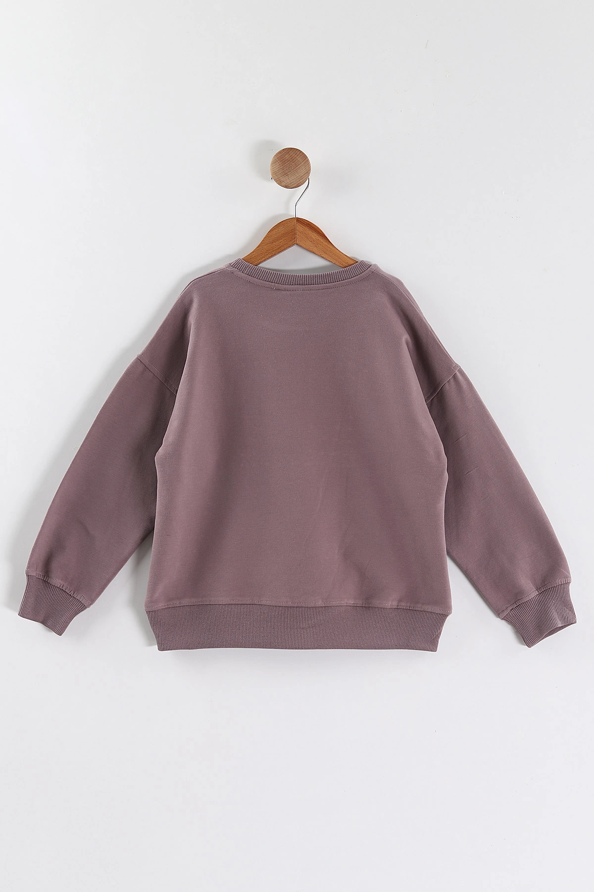 Mürdüm (9-12 Yaş)Önü Taşlı Kız Çocuk Sweatshirt 432947