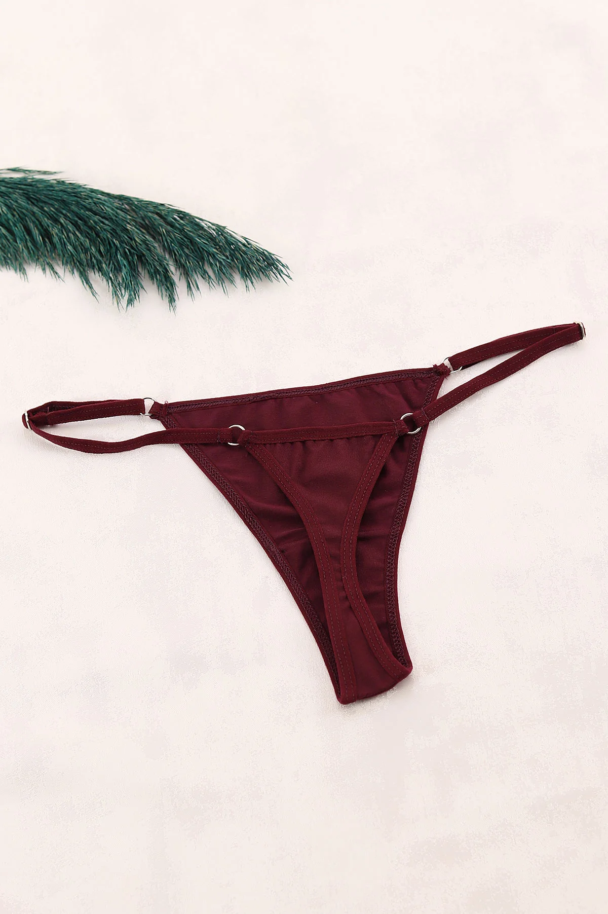 Mürdüm Beli Ayarlanabilir Kadın Tanga Külot 397403