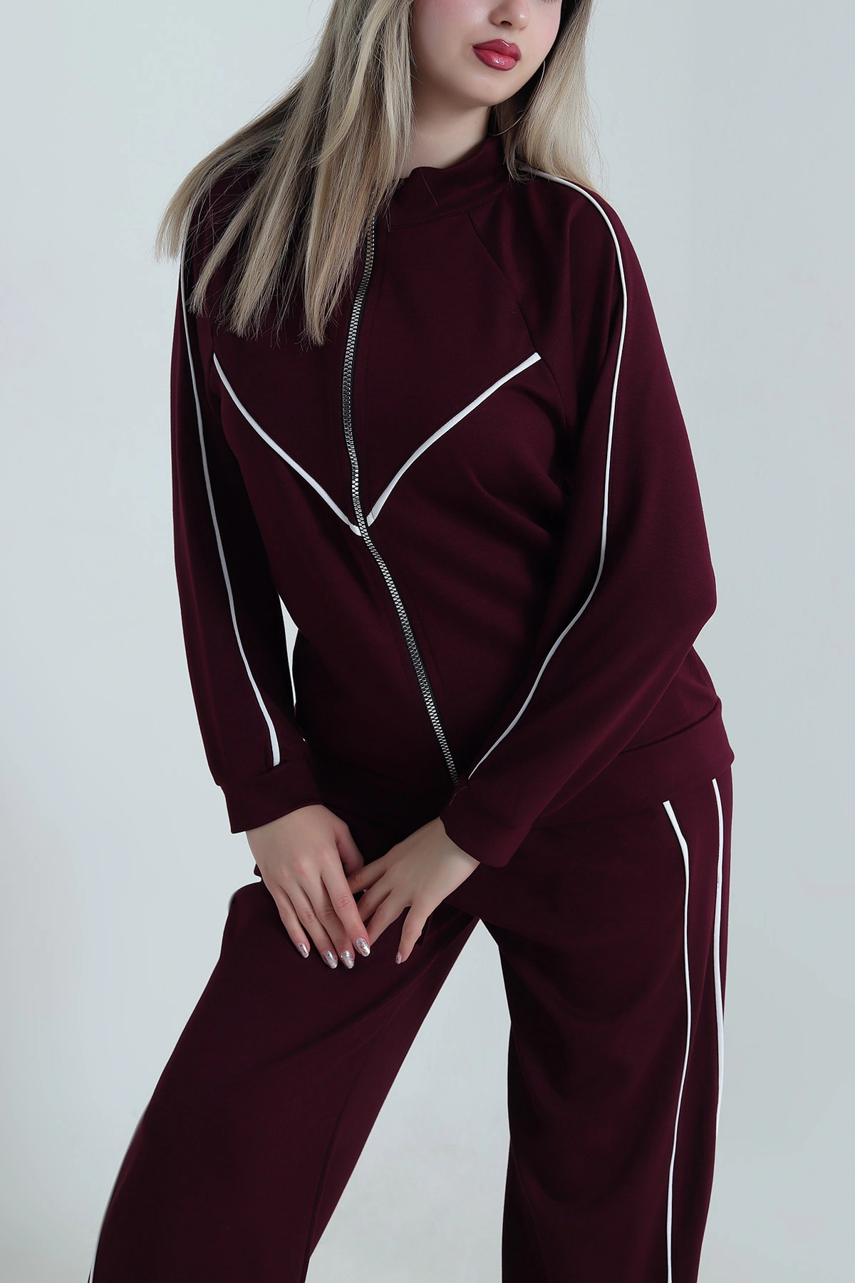 Mürdüm Biyeli Reglan Kol Modal Kadın İkili Takım 488423
