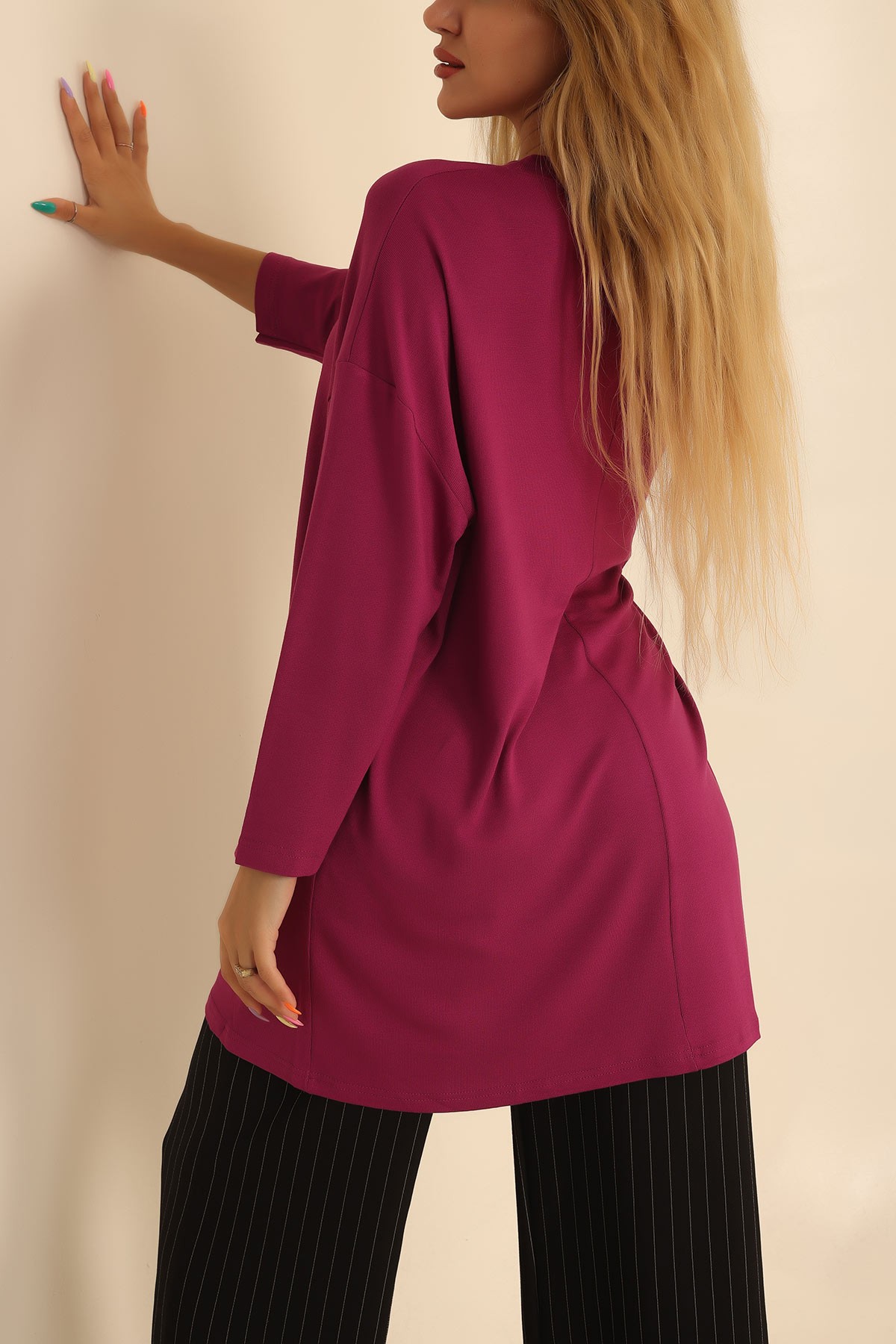 Mürdüm Çilek Kumaş Tunik 204123