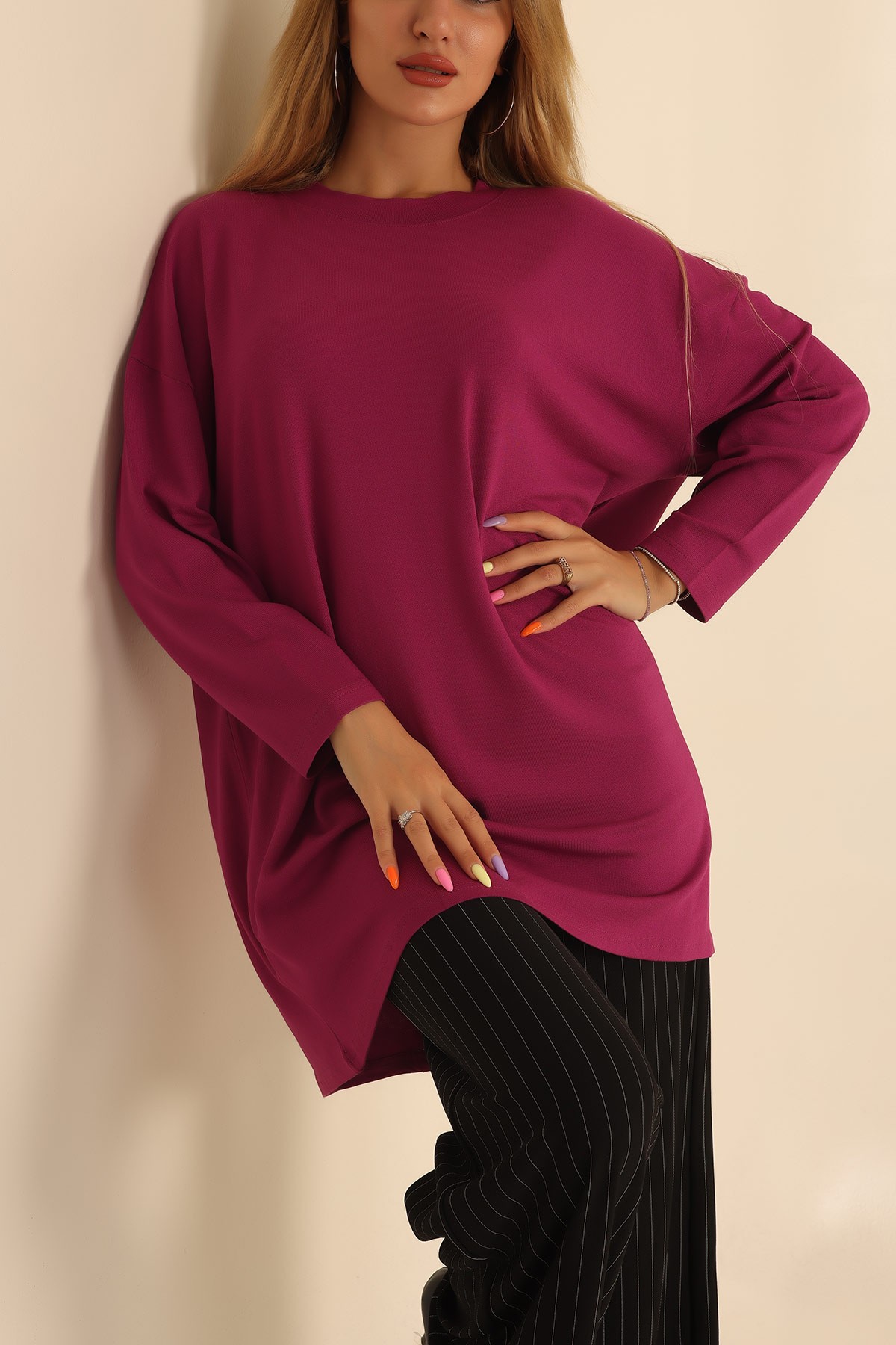 Mürdüm Çilek Kumaş Tunik 204123