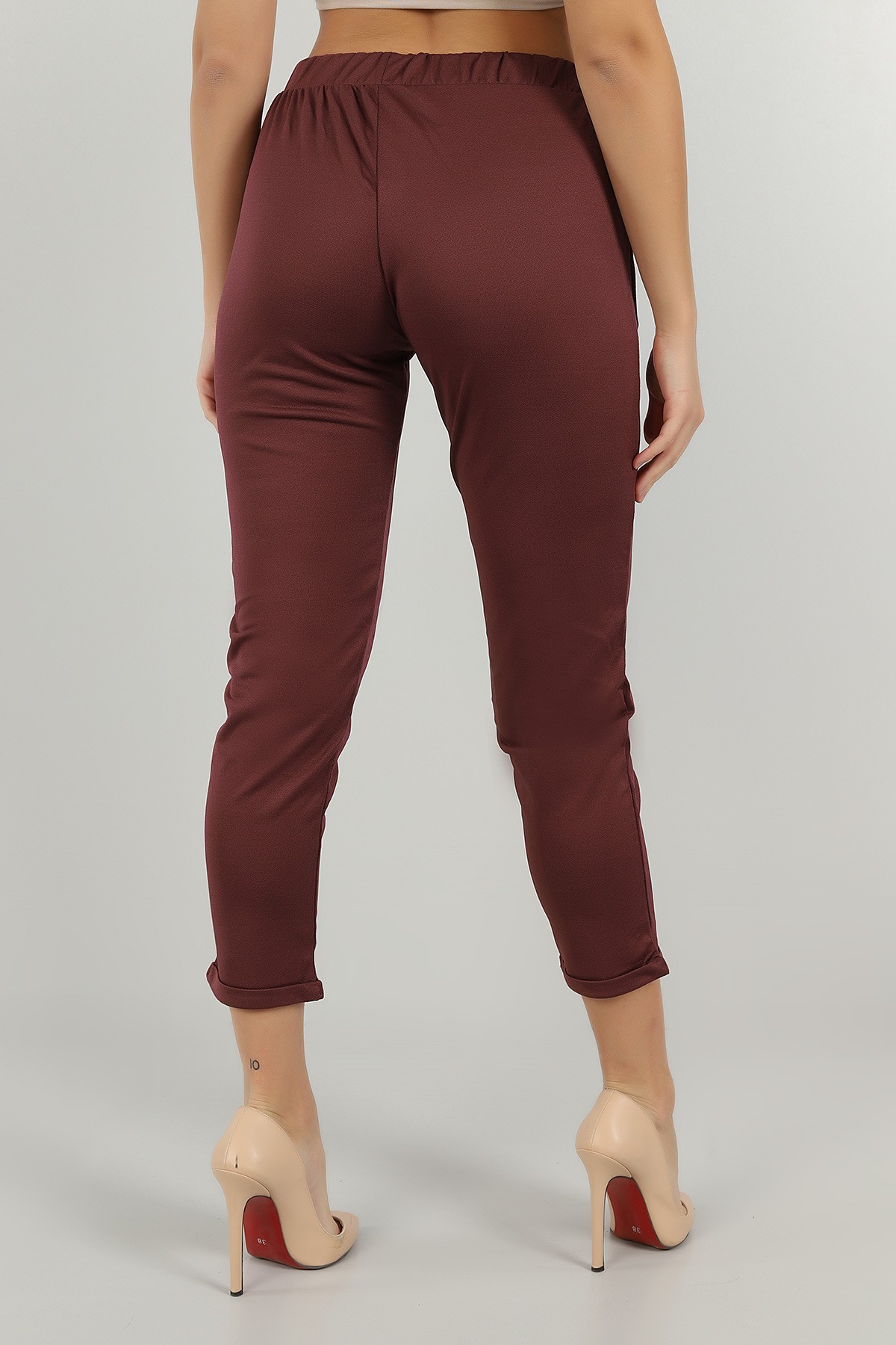 Mürdüm Duble Paça Bağlamalı Pantolon 147711