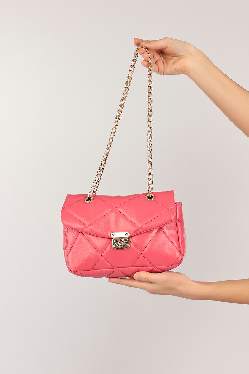 Pembe Gold Askılı Kadın Omuz Çantası 107551