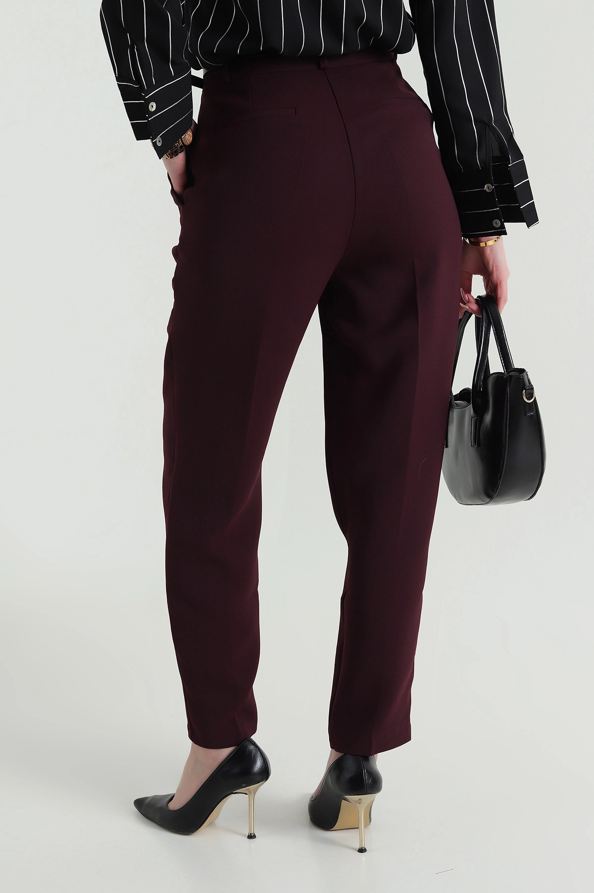 Mürdüm Linda Double Kemer Detaylı Kadın Pantolon 425660
