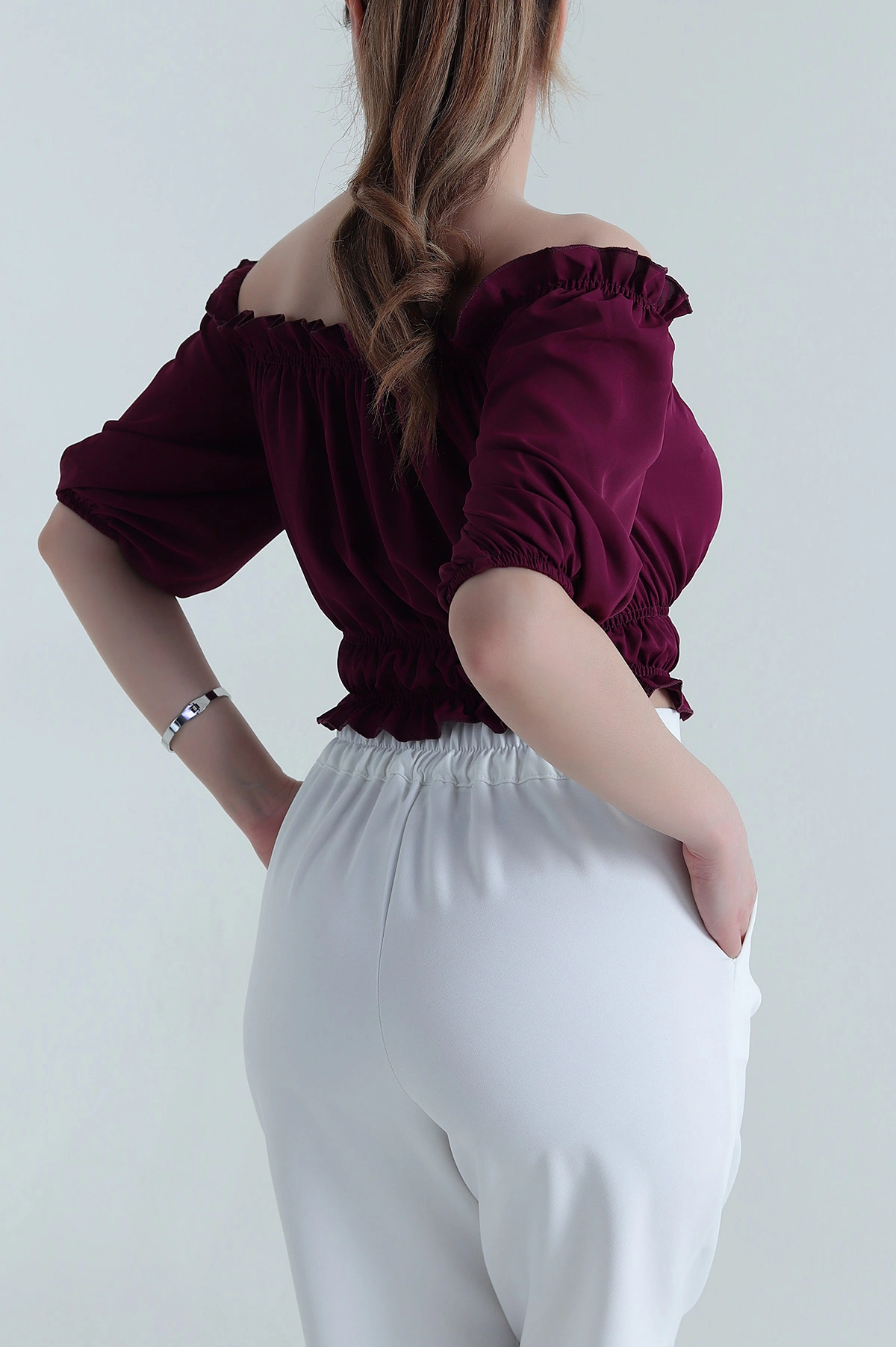 Mürdüm Madonna Yaka Jesica Kadın Bluz 459124