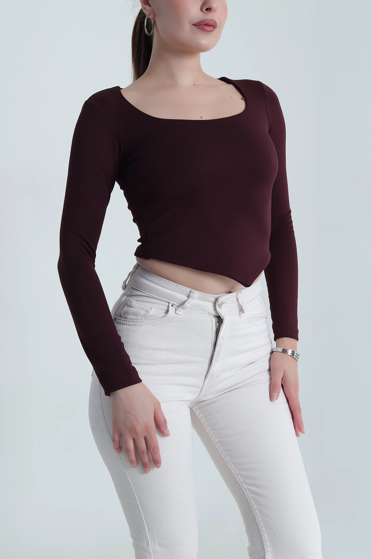 Mürdüm Modal Kadın Bluz 484362