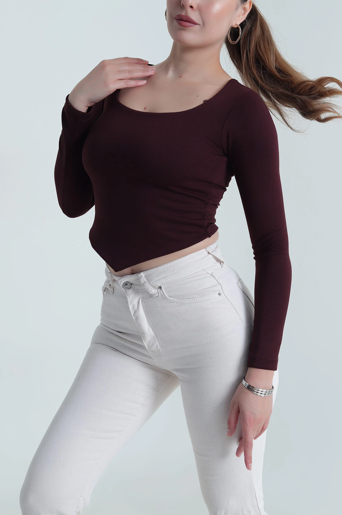 Mürdüm Modal Kadın Bluz 484362