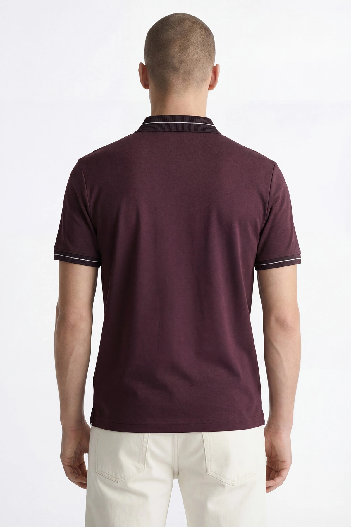Mürdüm Modal Kumaş Polo Yaka Düğmeli Erkek Tişört 447803