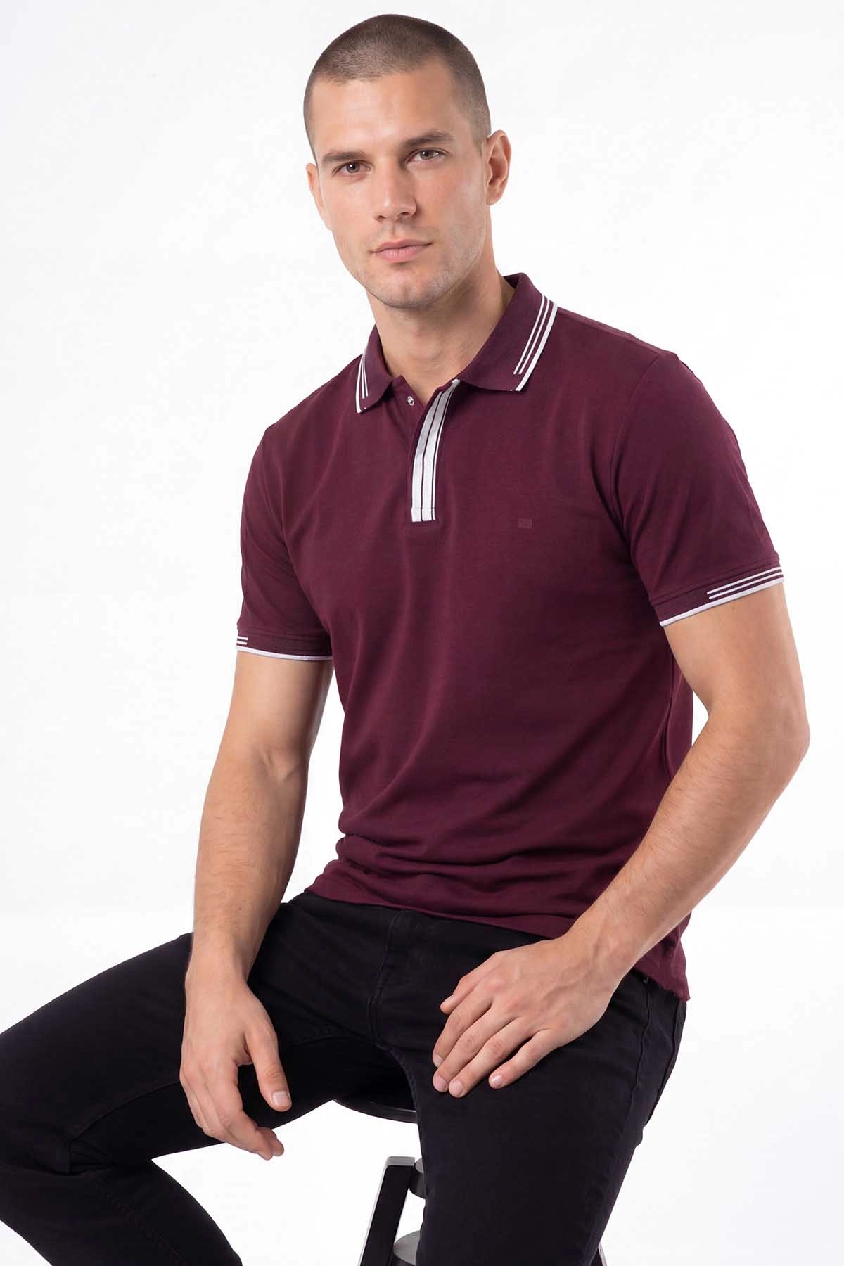 Mürdüm Oysho Kumaş Polo Yaka Erkek Tişört 462539