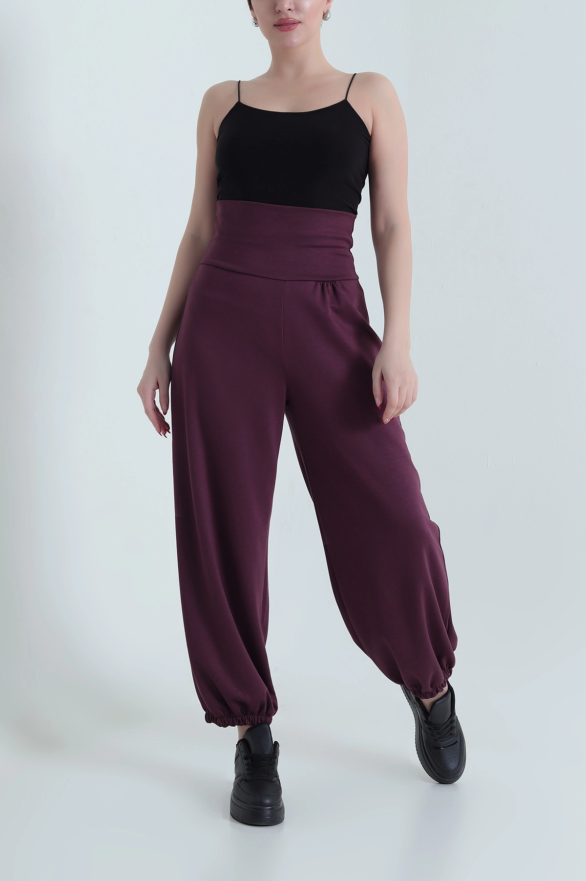 Mürdüm Paça Lastikli Oysho Kadın Pantolon 437907