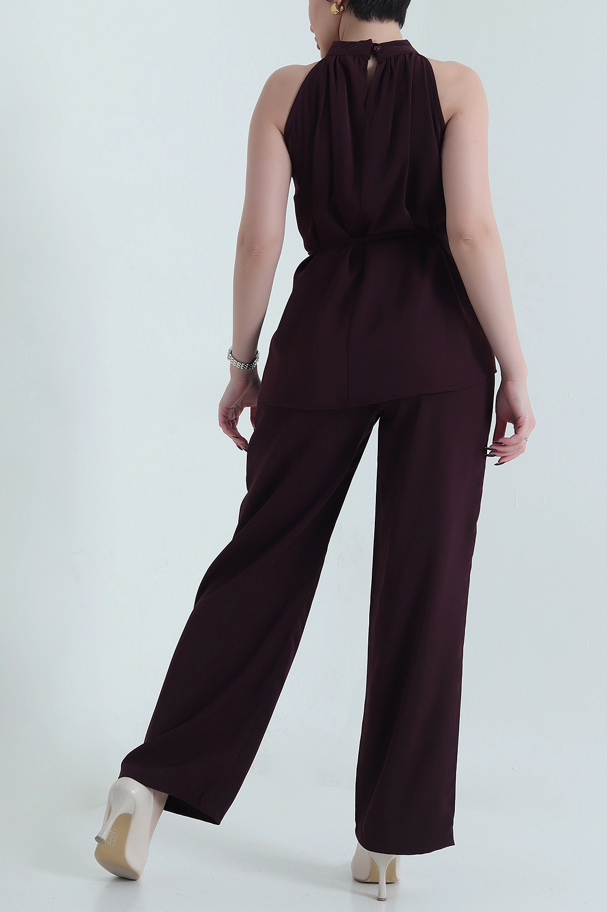 Mürdüm Pantolon Bluz Kadın Linda İkili Takım 452909