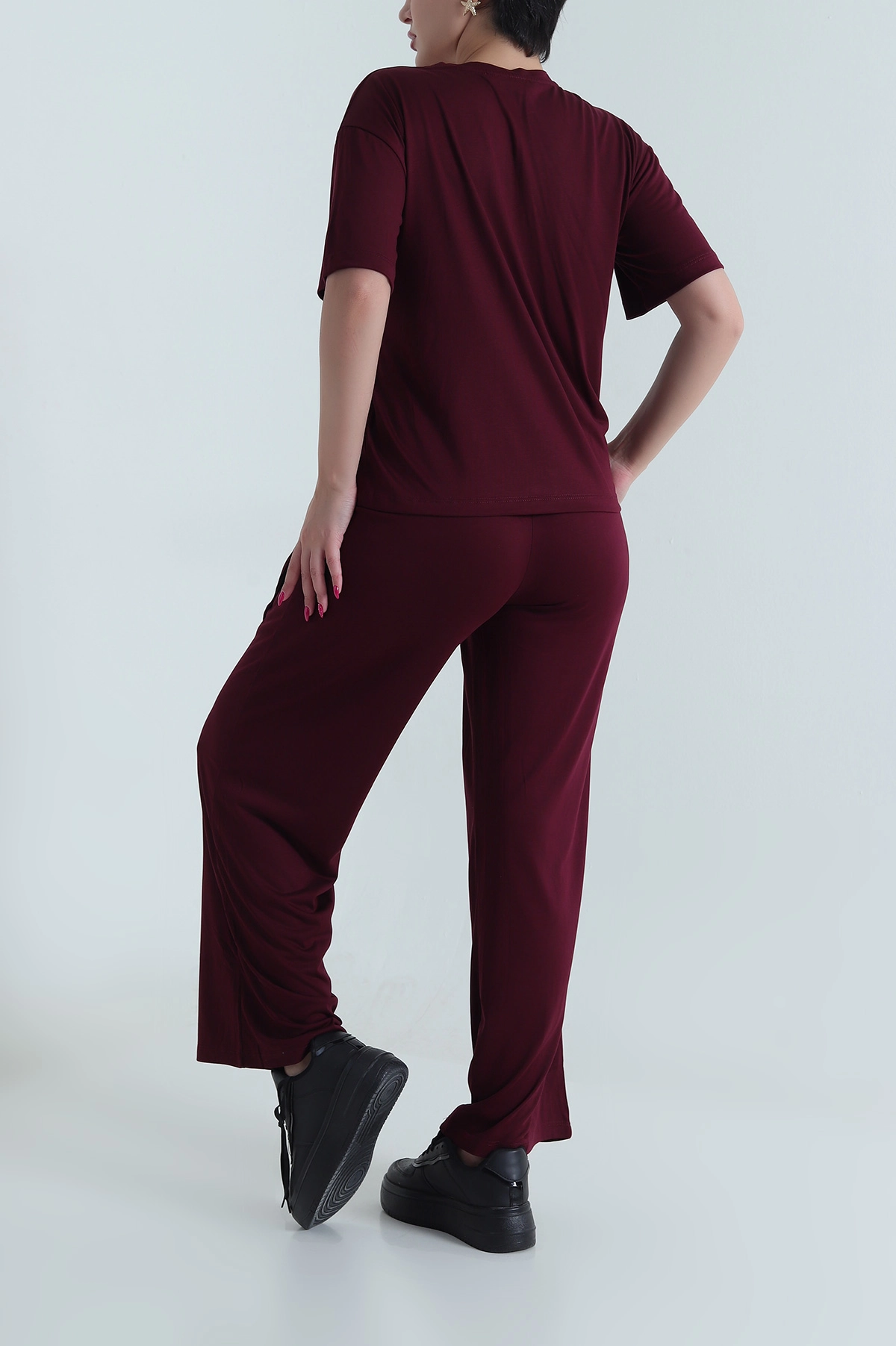 Mürdüm Pantolon Bluz Modal Kadın İkili Takım 475664