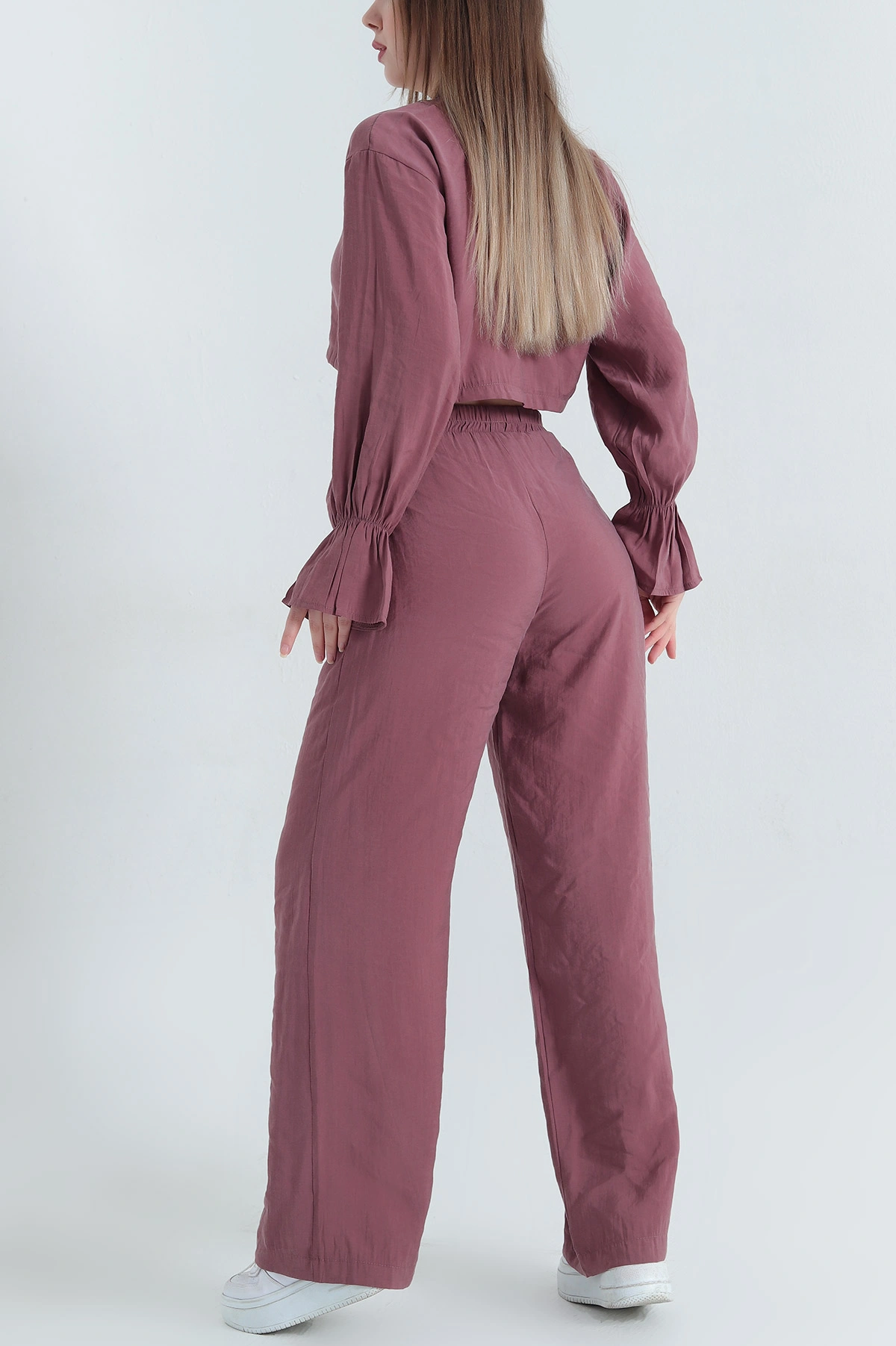 Mürdüm Pantolon Bluz Tensel Bayan İkili Takım 337615