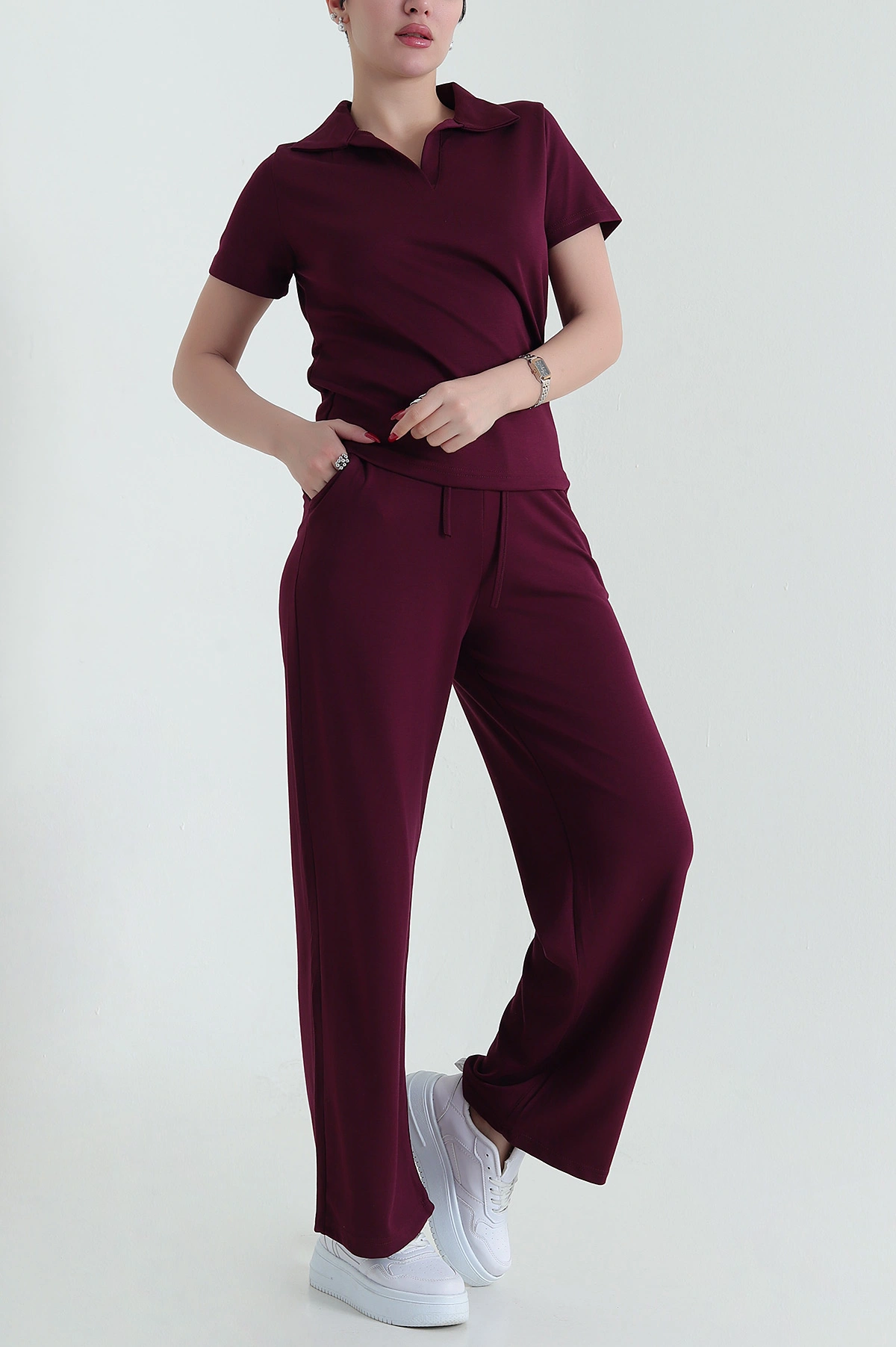 Mürdüm Polo Yaka Oysho Kadın İkili Takım 430086