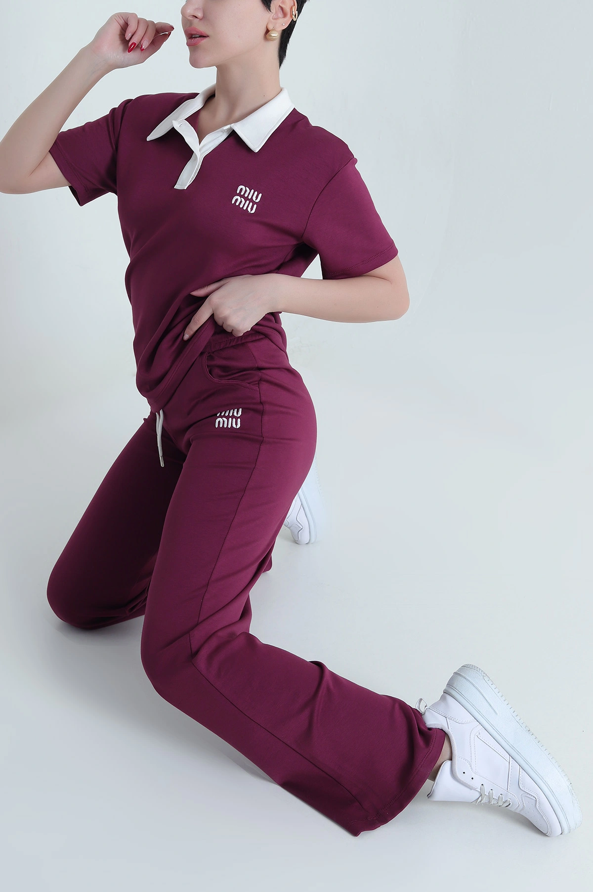 Mürdüm Polo Yaka Oysho Kadın İkili Takım 438885