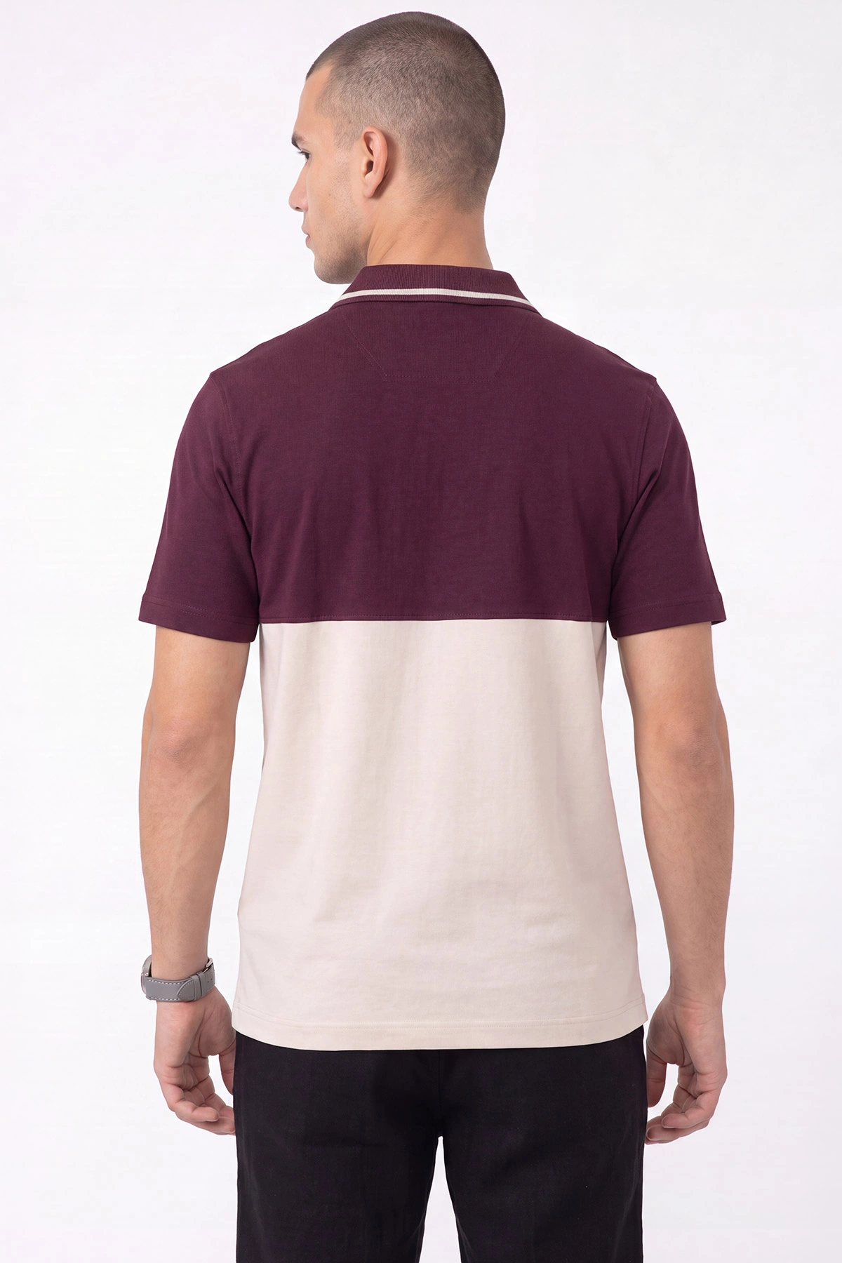 Mürdüm Polo Yaka Yarım Fermuarlı Erkek Tişört 471713