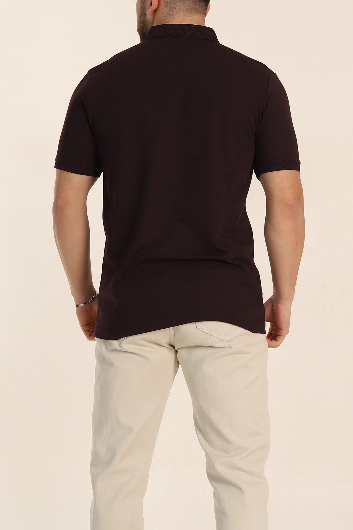 Mürdüm Regular Fit Dokulu Polo Yaka Erkek Tişört 342493