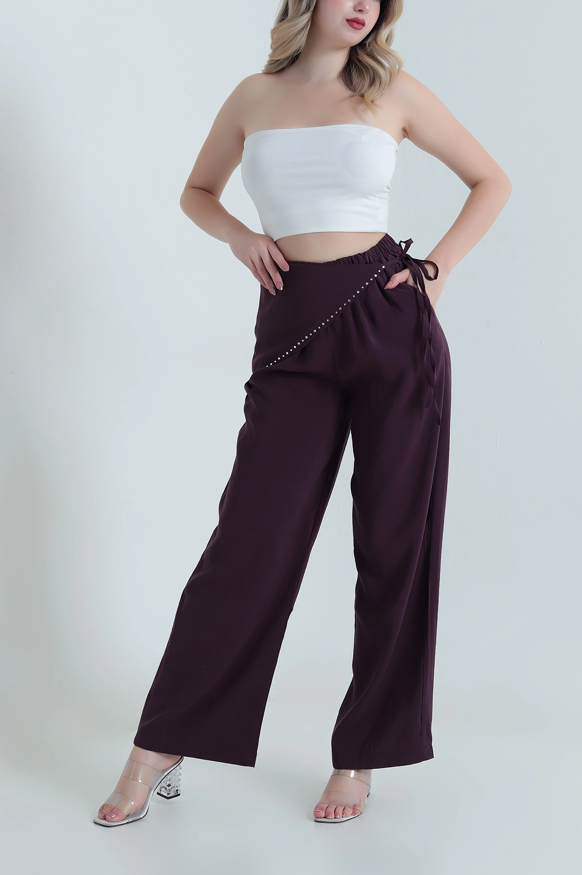 Mürdüm Suwet Modal Kumaş Kadın Pantolon 467095