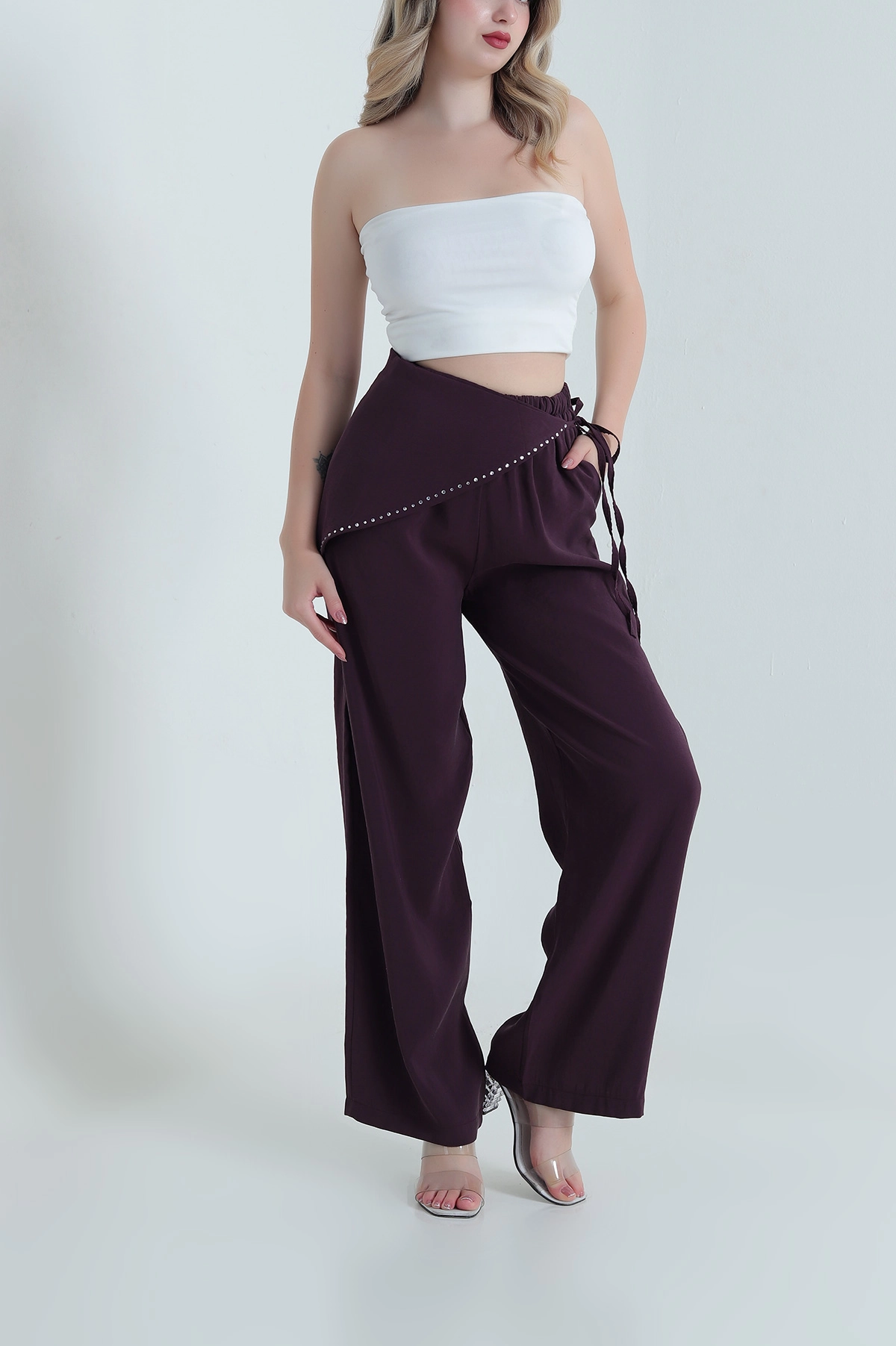 Mürdüm Suwet Modal Kumaş Kadın Pantolon 467095