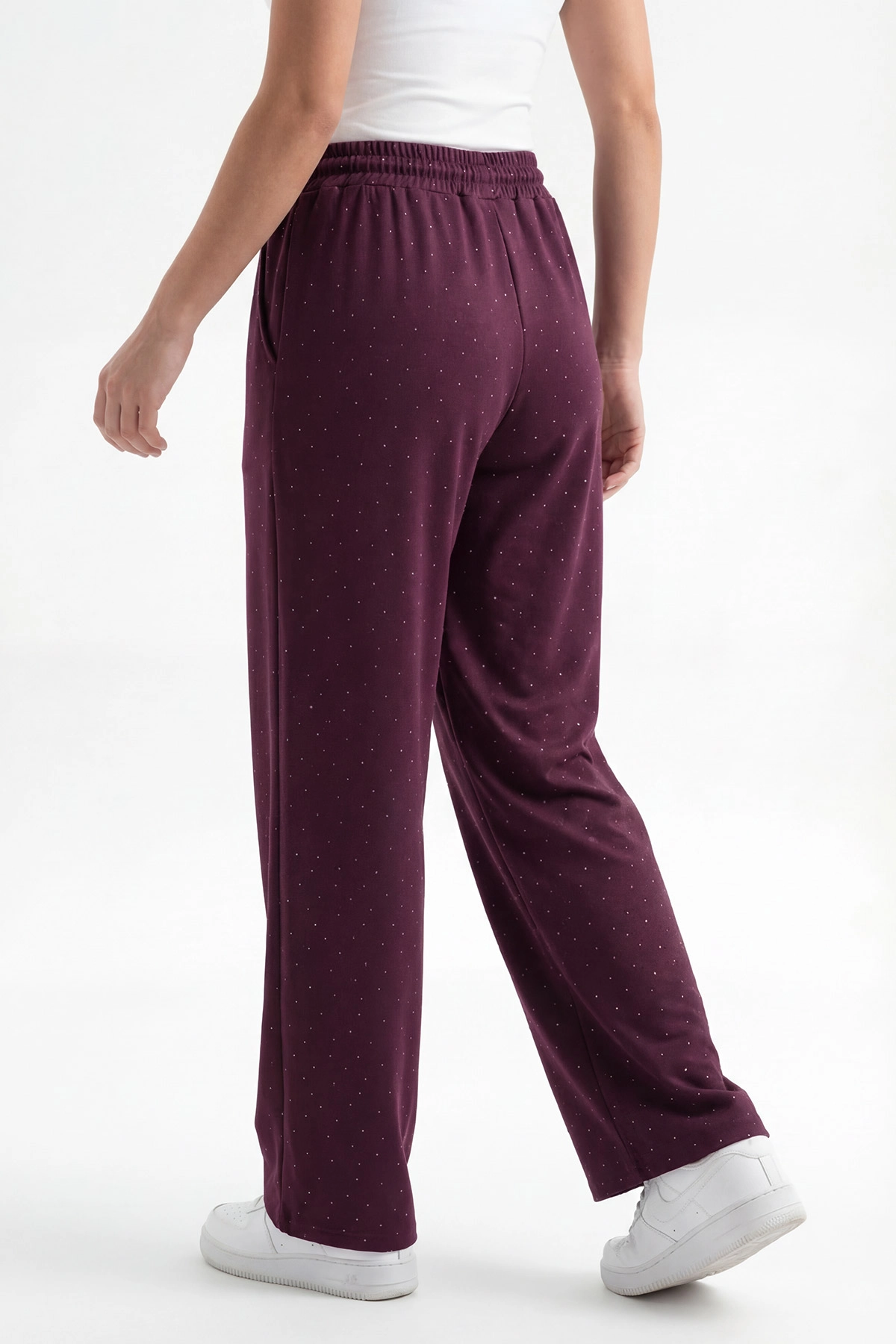 Mürdüm Taşlı Modal Kadın Pantolon 450845