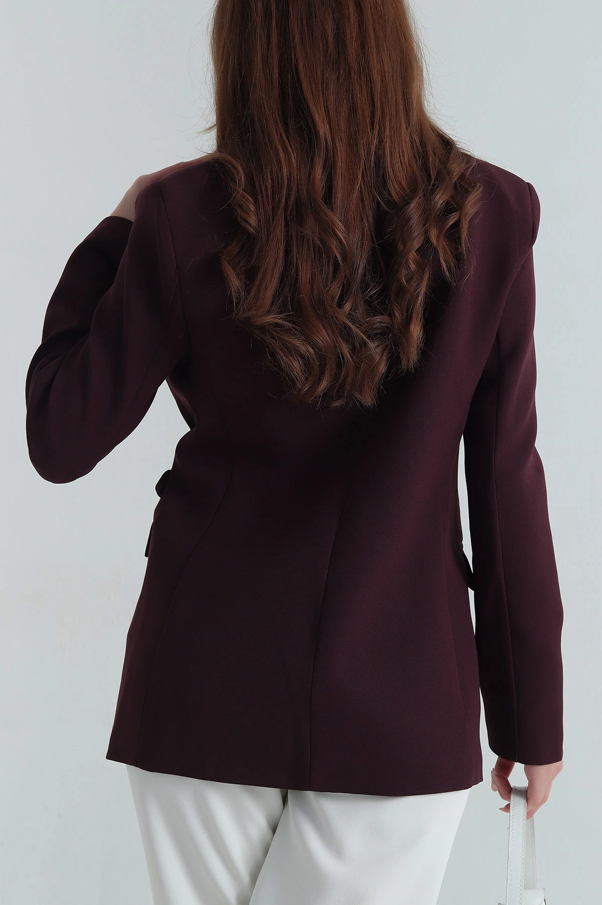 Mürdüm Toka Detaylı Double Kadın Ceket 399344