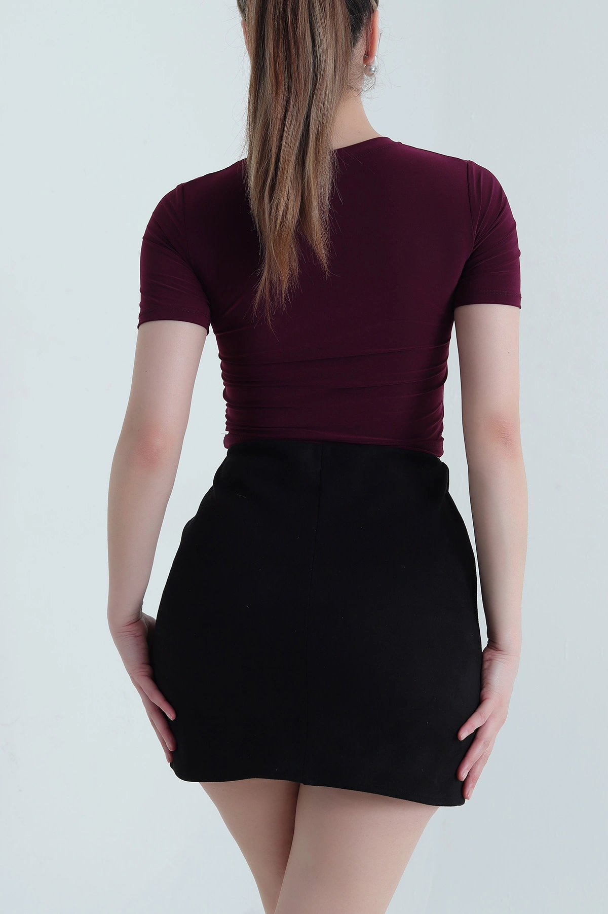 Mürdüm Tokalı Sandy Kadın Bluz 448648