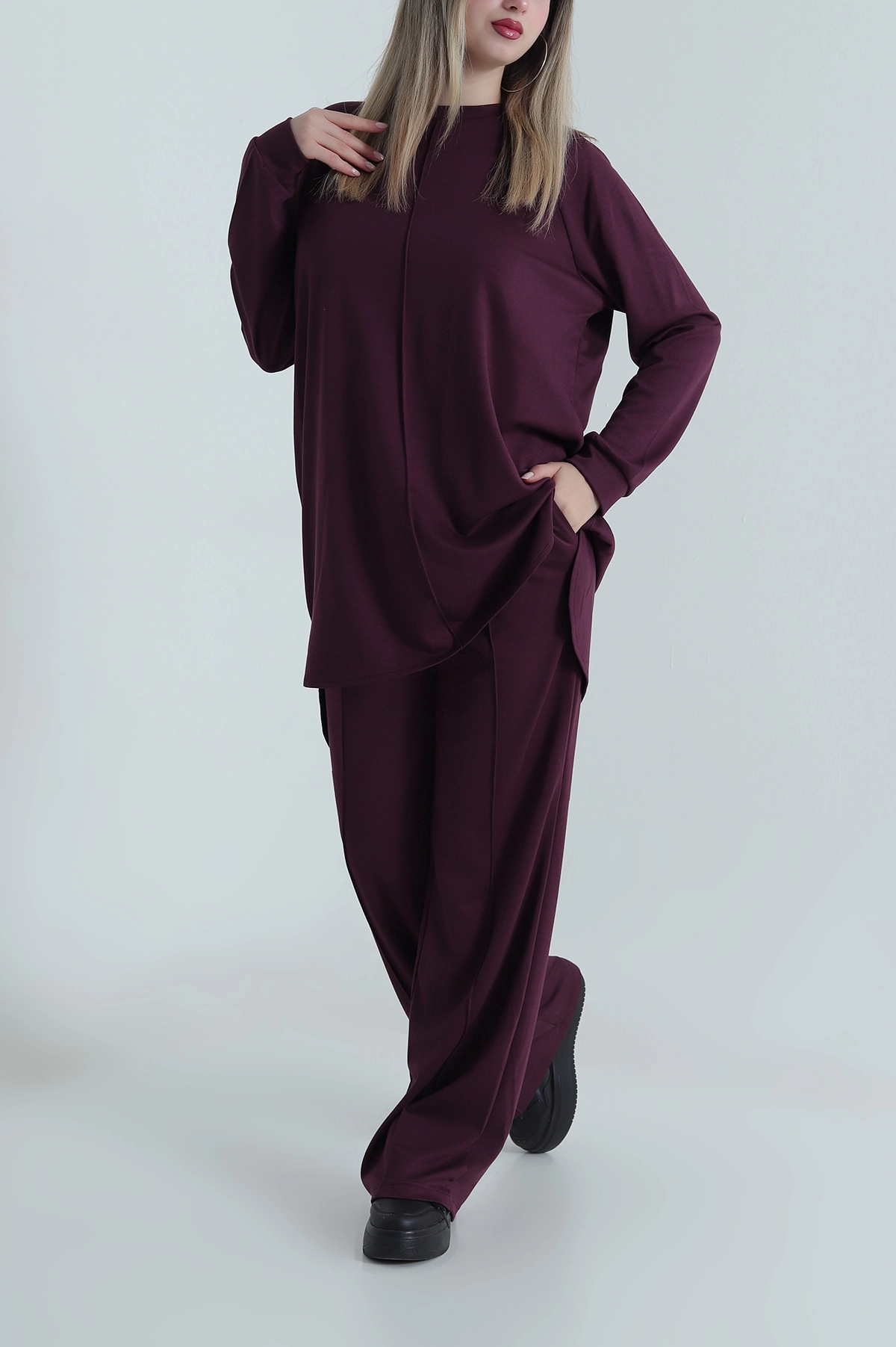 Mürdüm Tunik Pantolon Oysho Kadın İkili Takım 487335