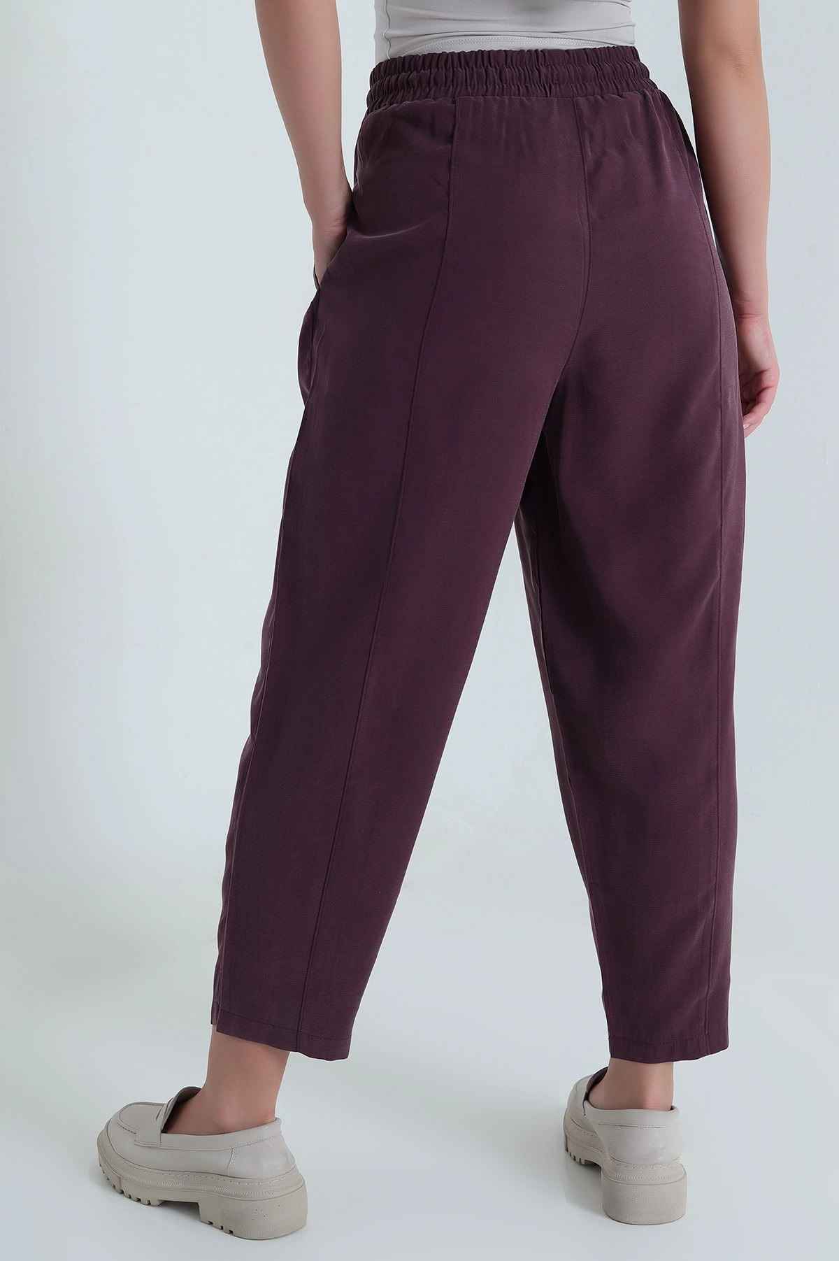 Mürdüm Twil Modal Beli Lastikli Kadın Pantolon 469596