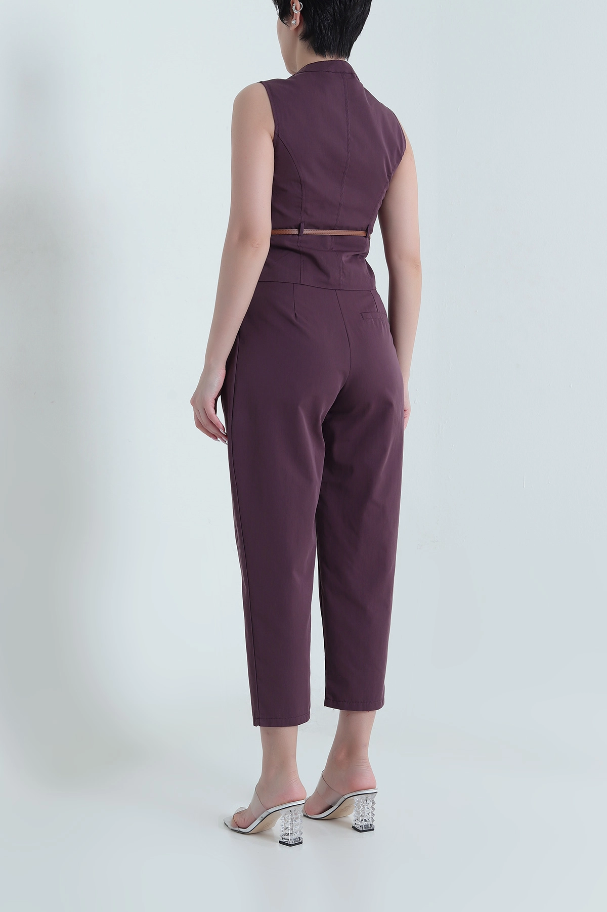 Mürdüm Yelek Pantolon Larimar Kadın İkili Takım 457089