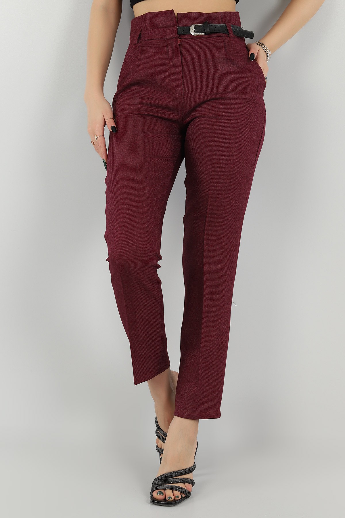 Mürdüm Yün Efek Pantolon -T 149038