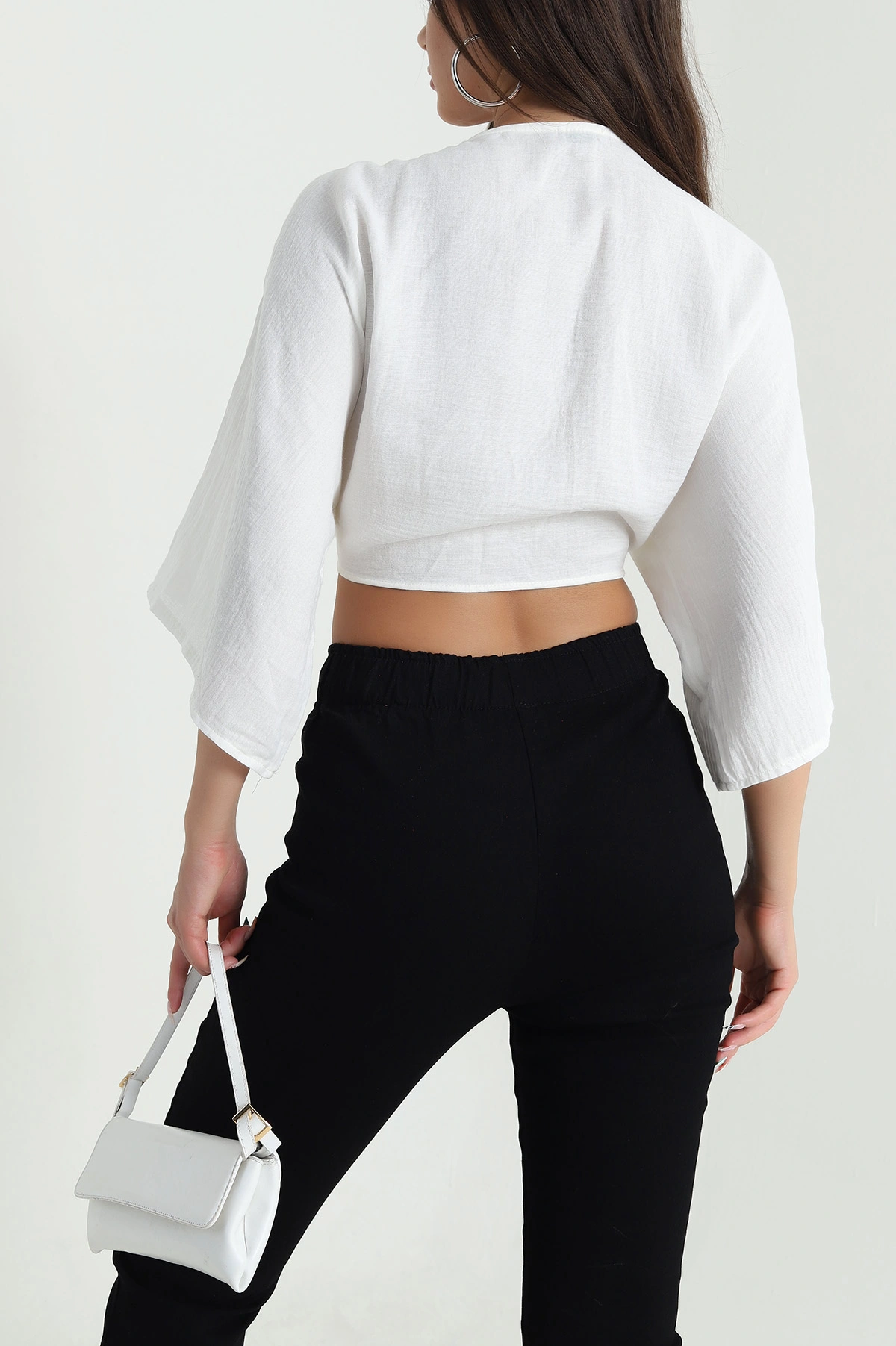 Müslin Kumaş Bağlamalı Bolero 467485