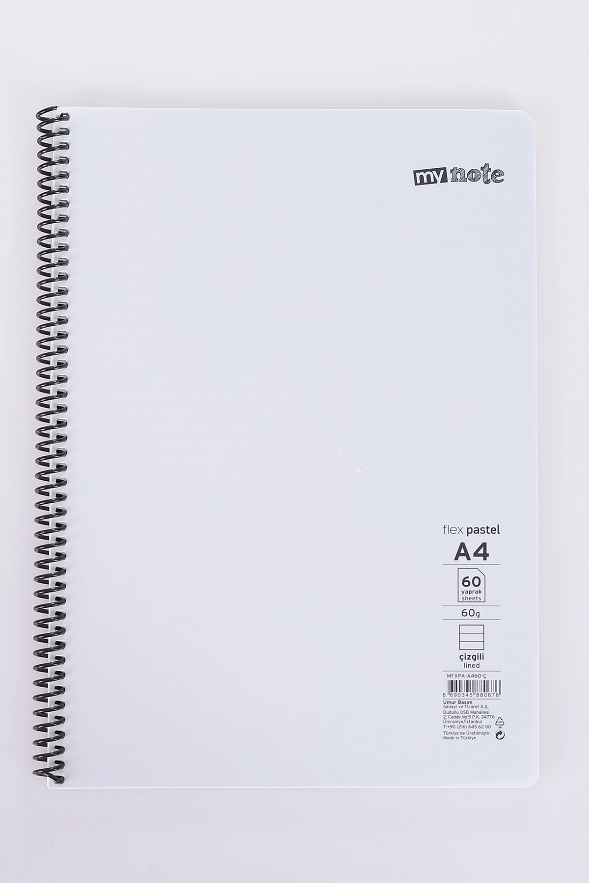 Mynote Flex 60 Yaprak Pastel Çizgili Telli Tello Metod Defter 478413