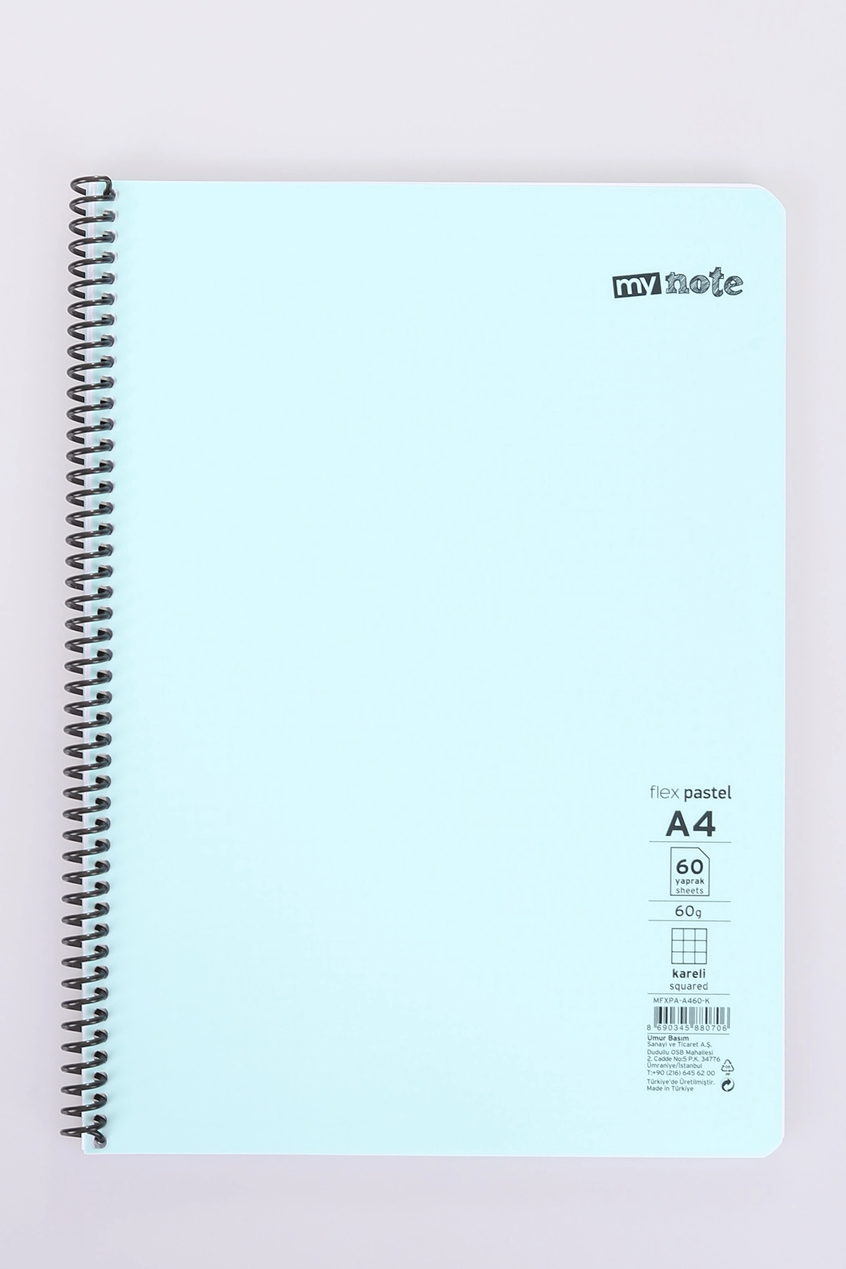 Mynote Flex 60 Yaprak Pastel Kareli Telli Tello Metod Defter 478407